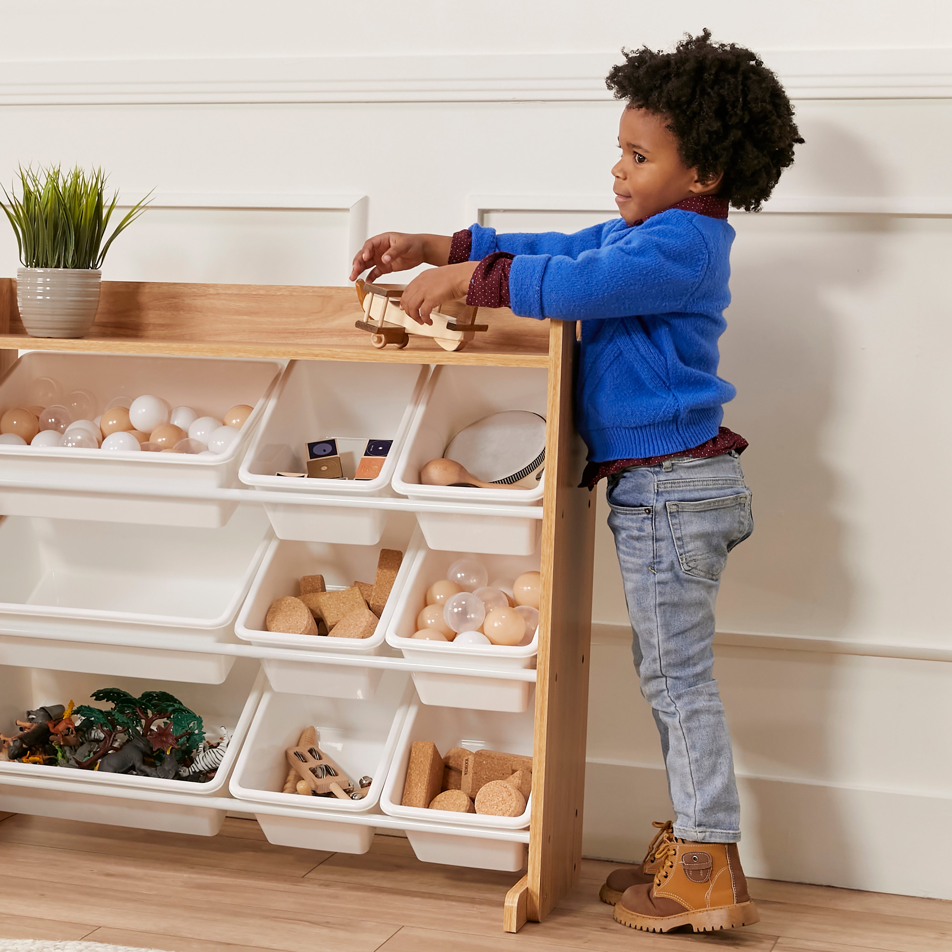 3-Tier Organizer with Shelf and 9 Bins