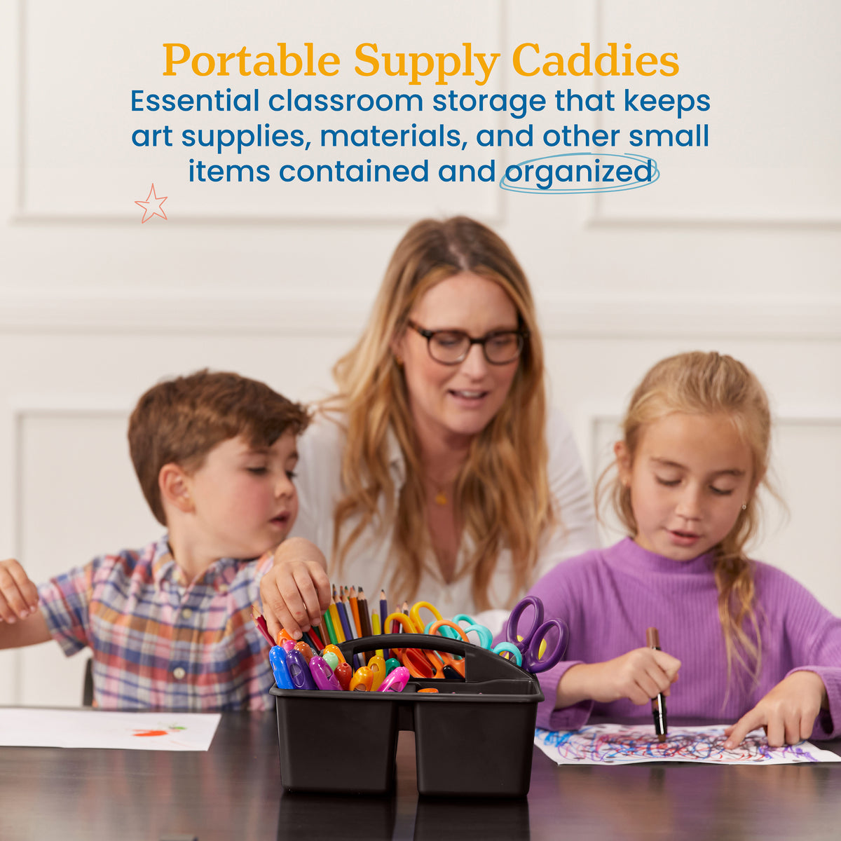 4-Compartment Medium Plastic Caddy, 6-Pack