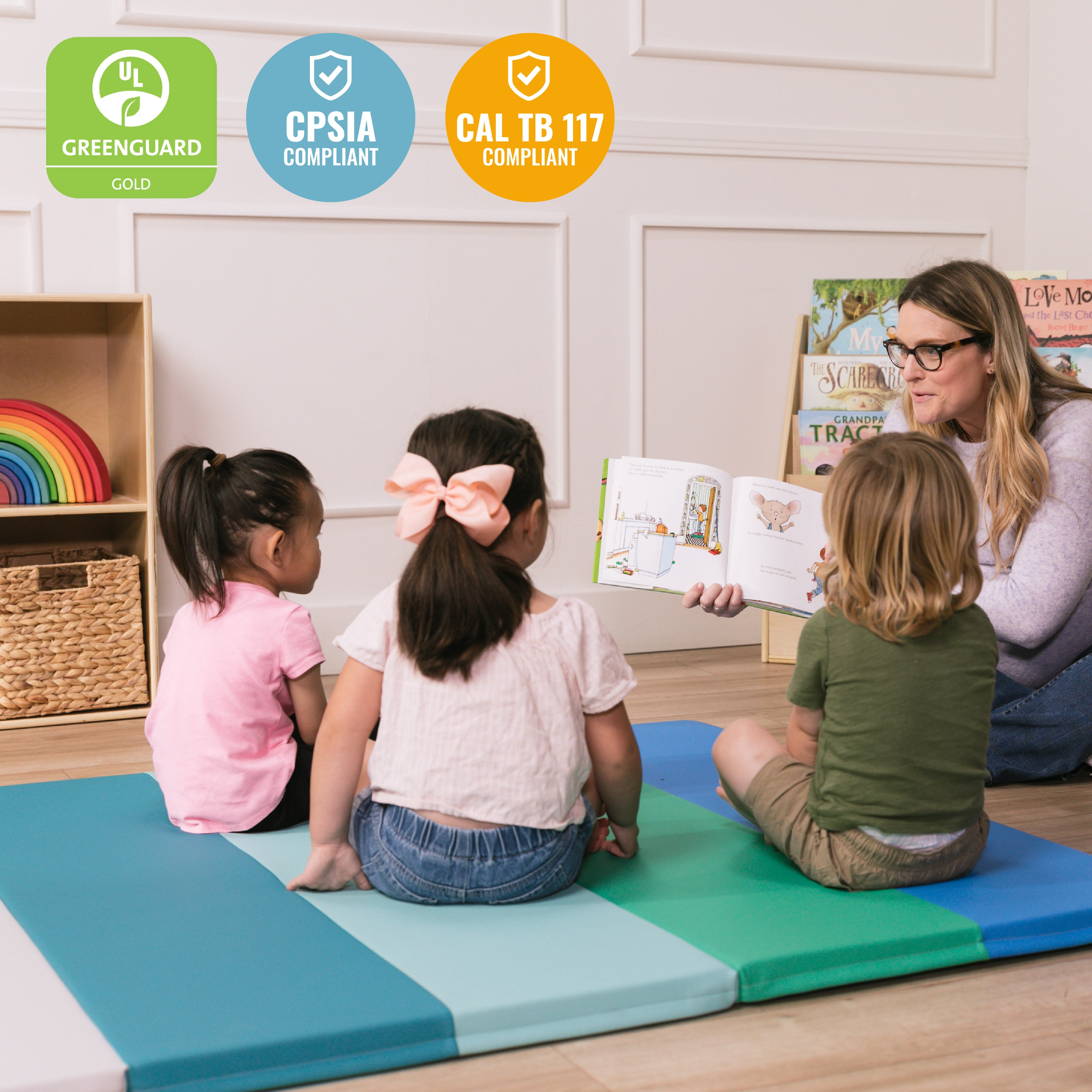 6-Section Rainbow Runway Activity Mat