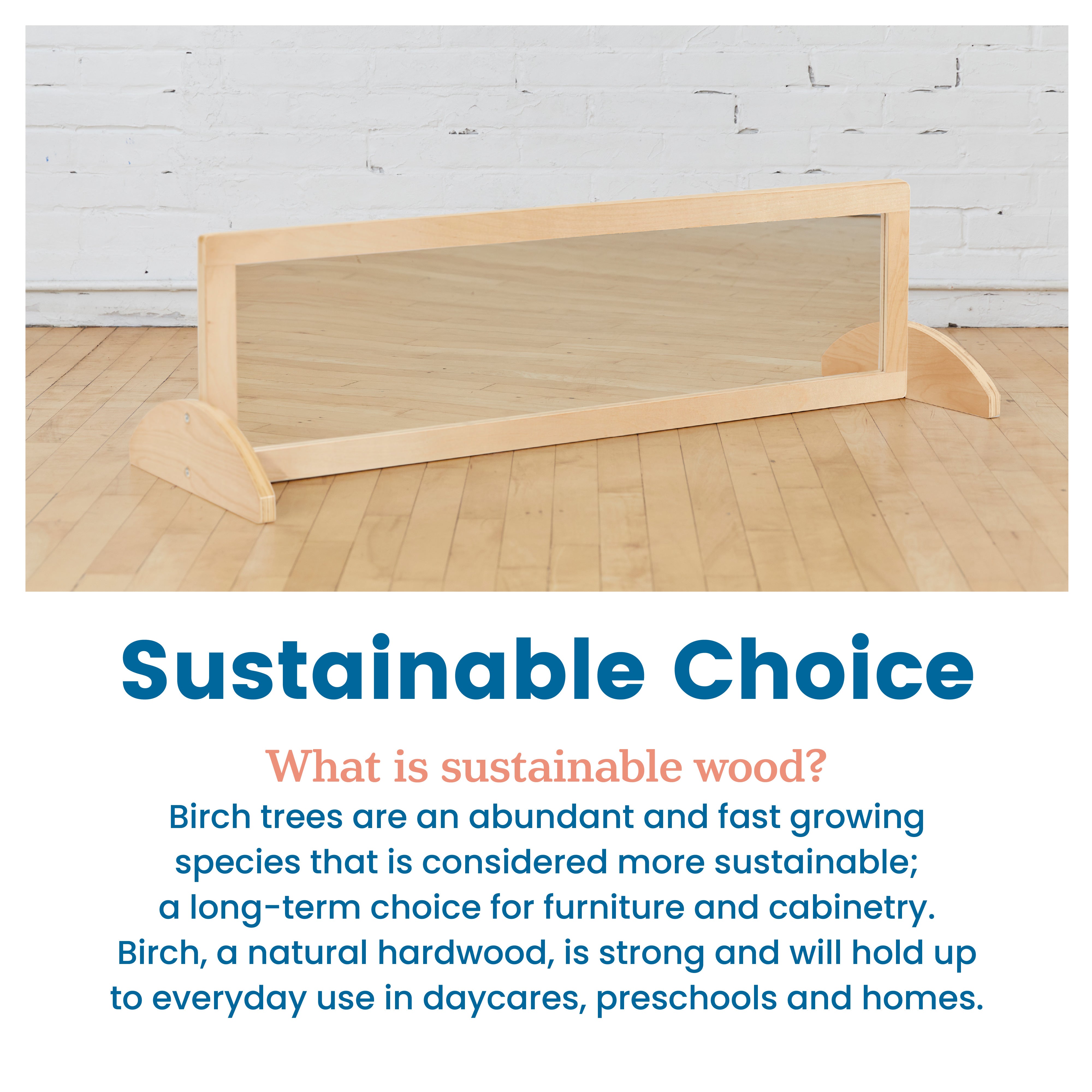 Wooden Single-Sided Bi-Directional Mirror