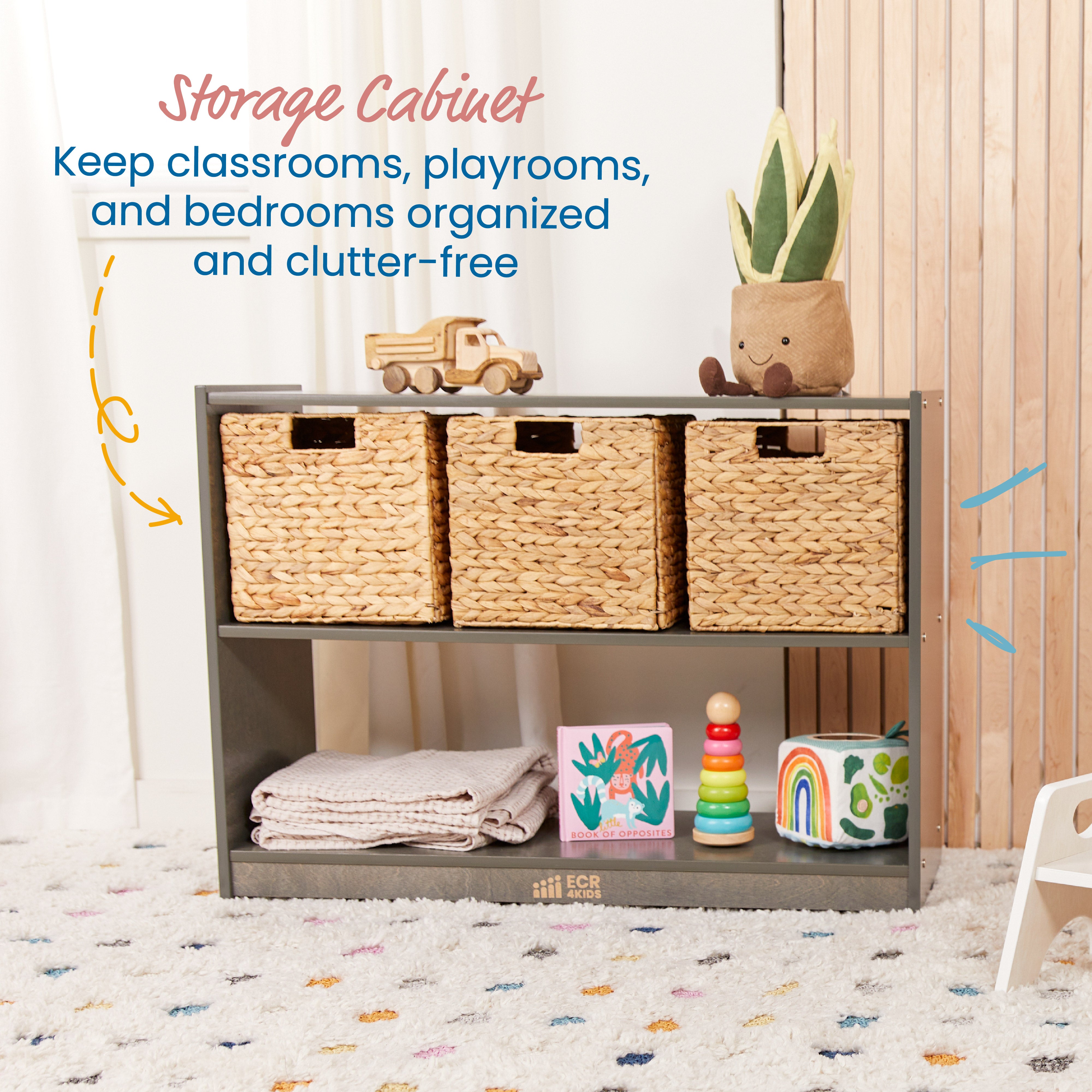 2-Shelf Mobile Island Storage Cabinet