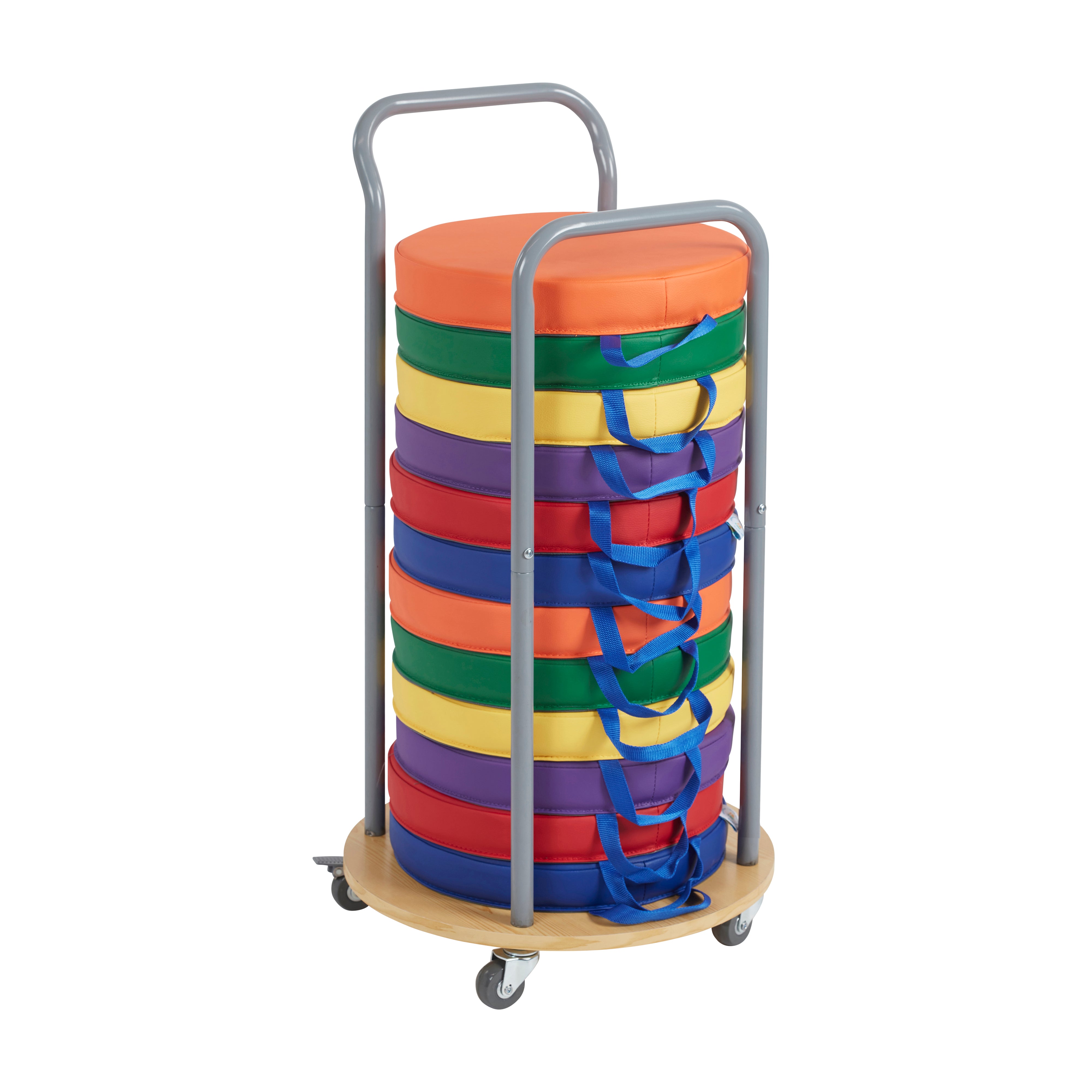 Mobile Cushion Cart and Round Floor Cushions