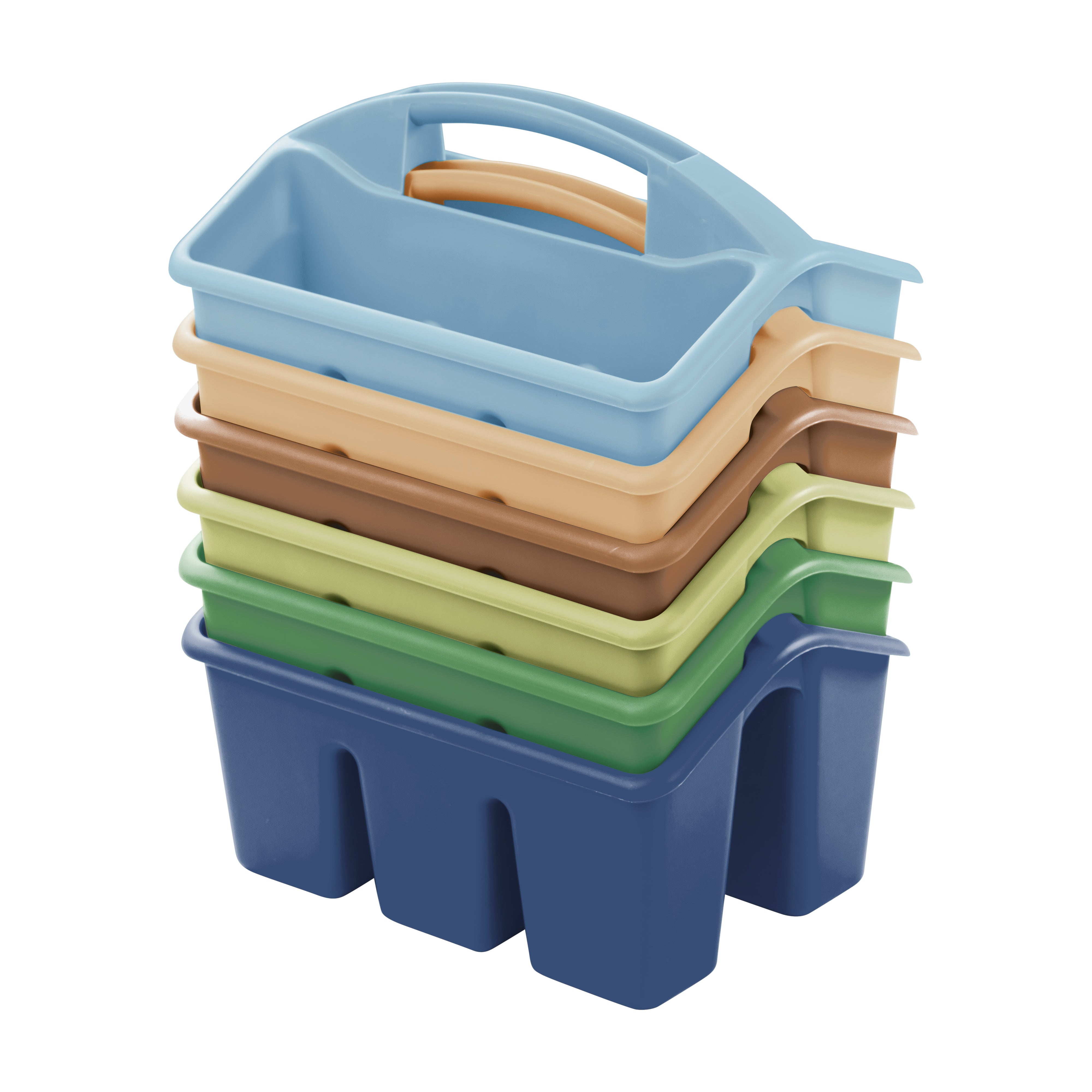 4-Compartment Small Plastic Caddy, 6-Pack