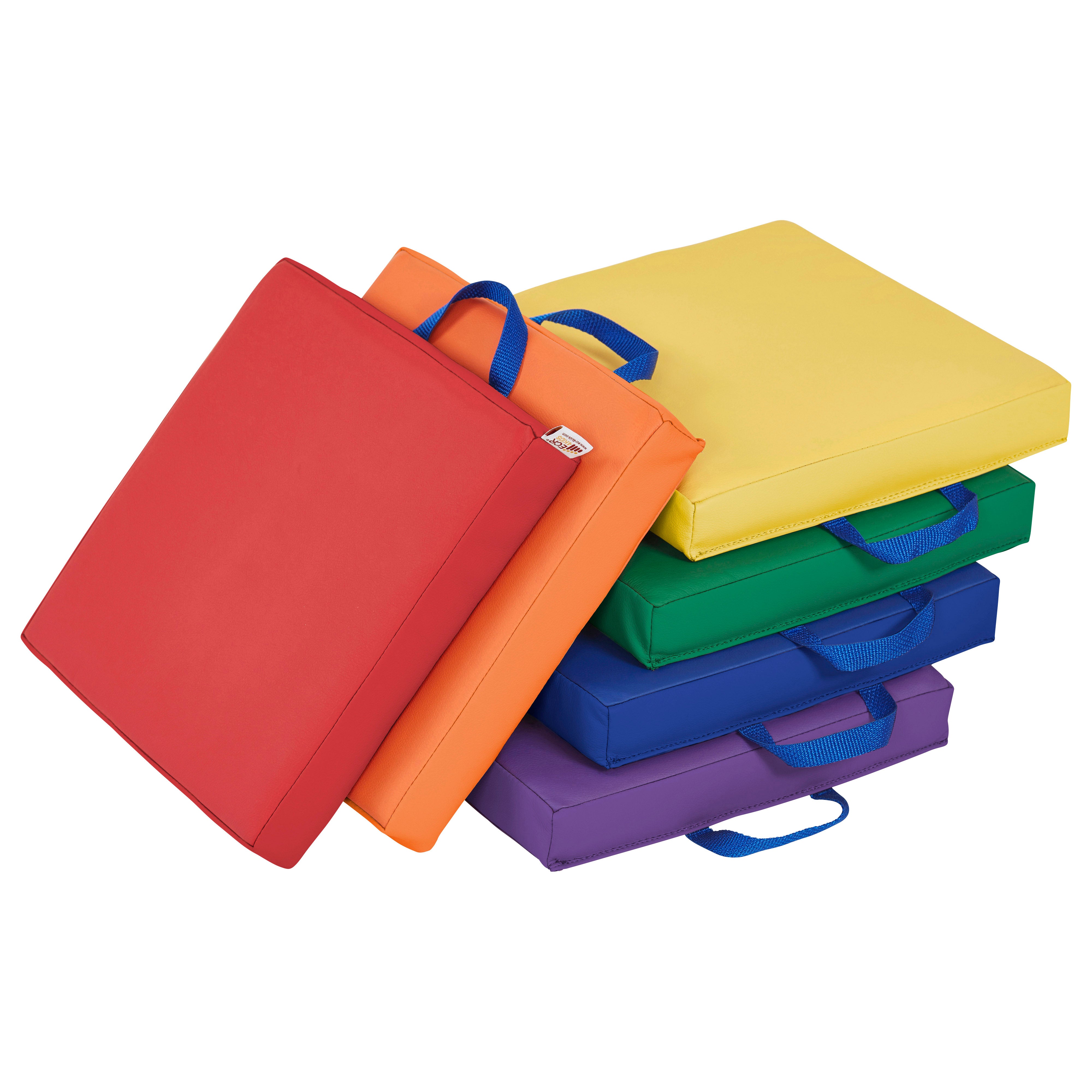 Square Floor Cushions with Handles, Classroom Flexible Seating, 6-Piece