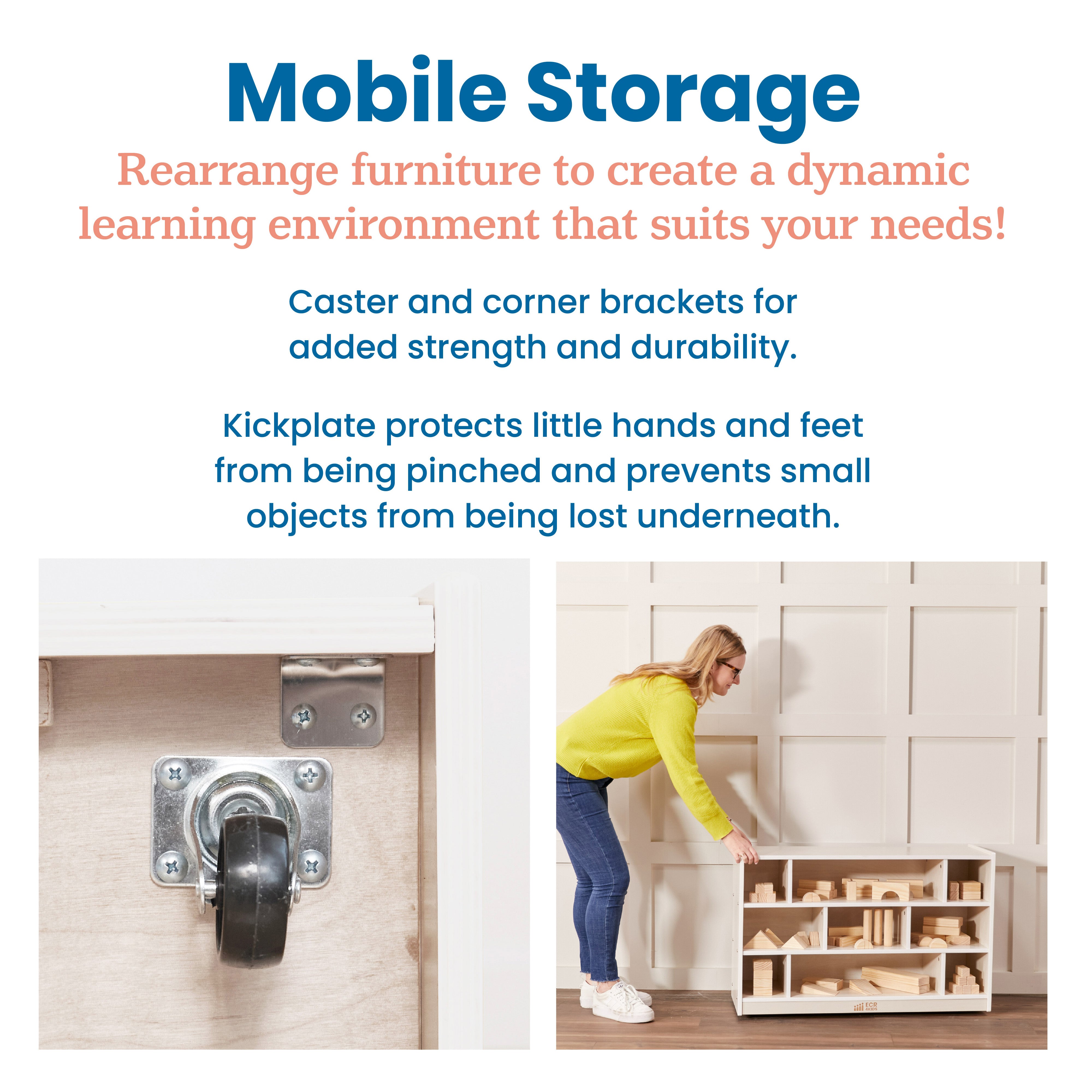 Mobile Block Storage Cart, Medium