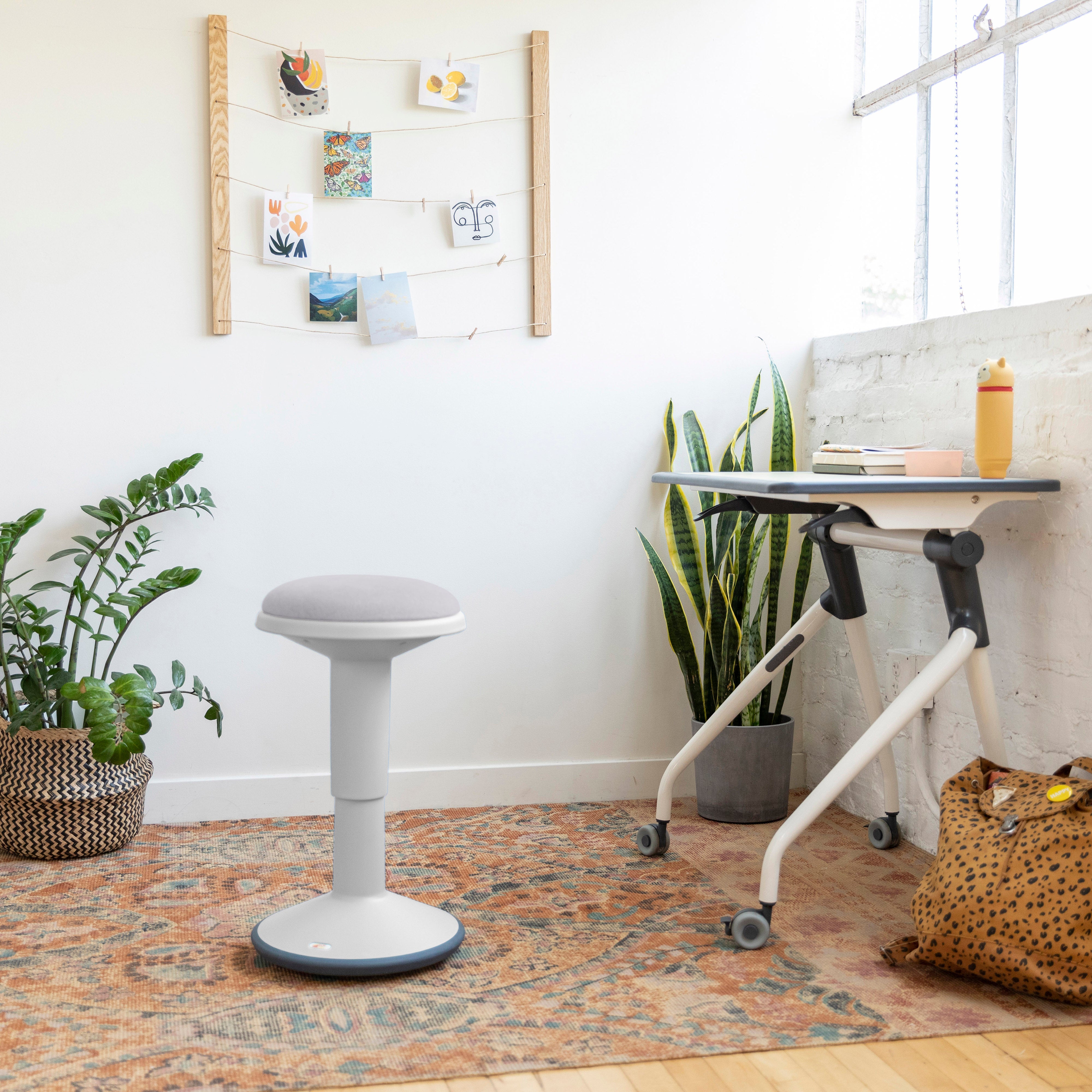 Sitwell Wobble Stool with Cushion, Adjustable Height