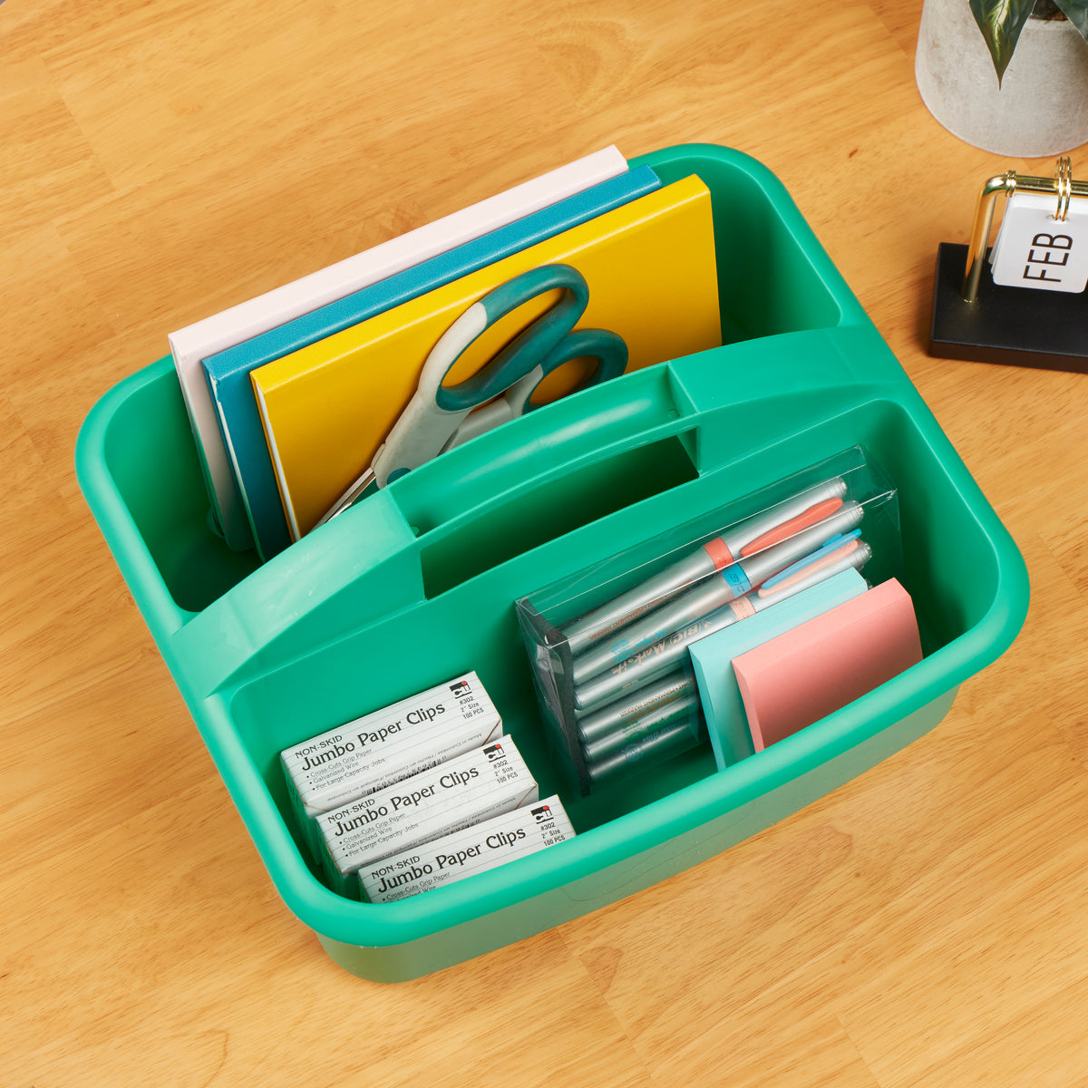2-Compartment Large Plastic Caddy, 6-Pack