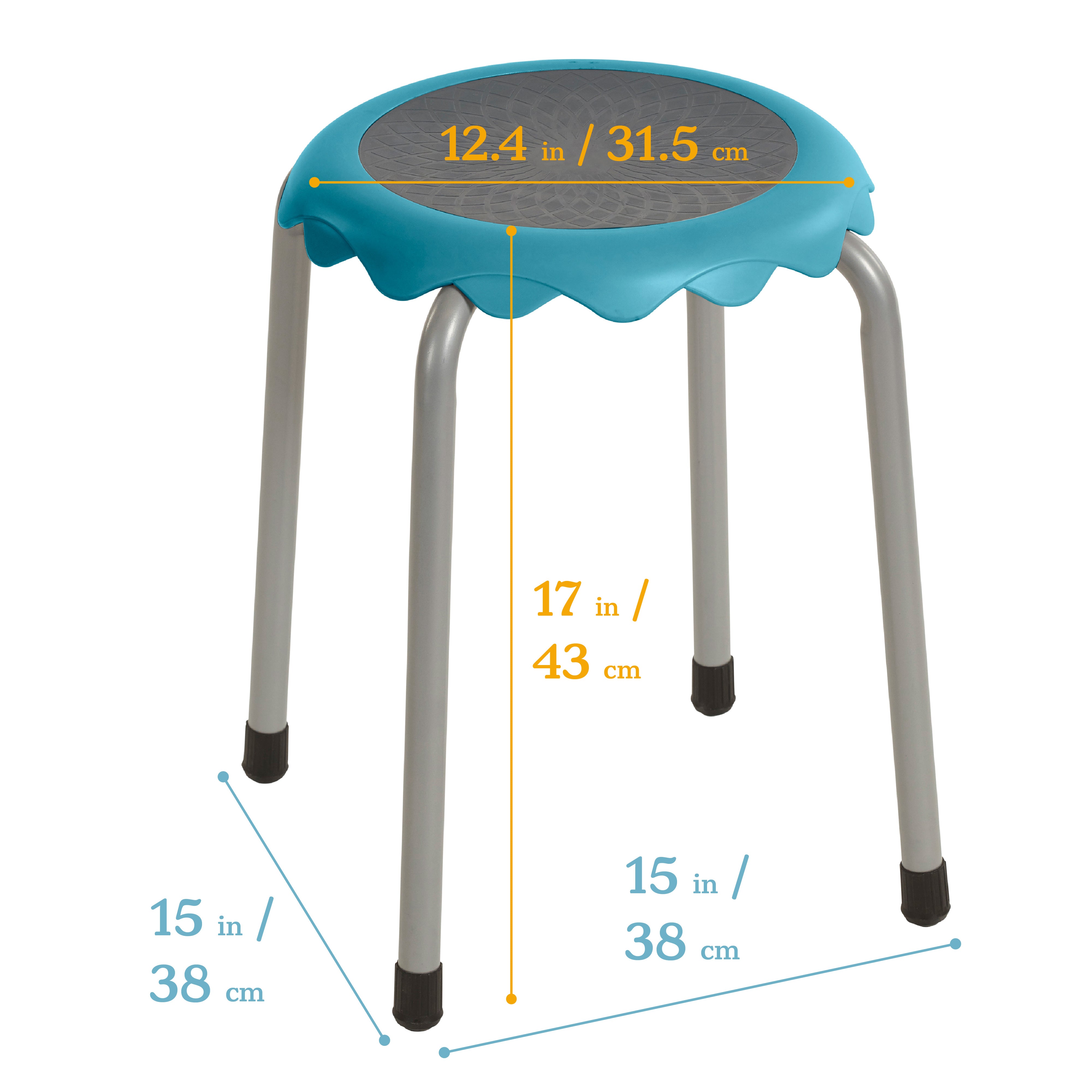 Daisy Stackable Stool with Glides Seating Set, 8-Piece