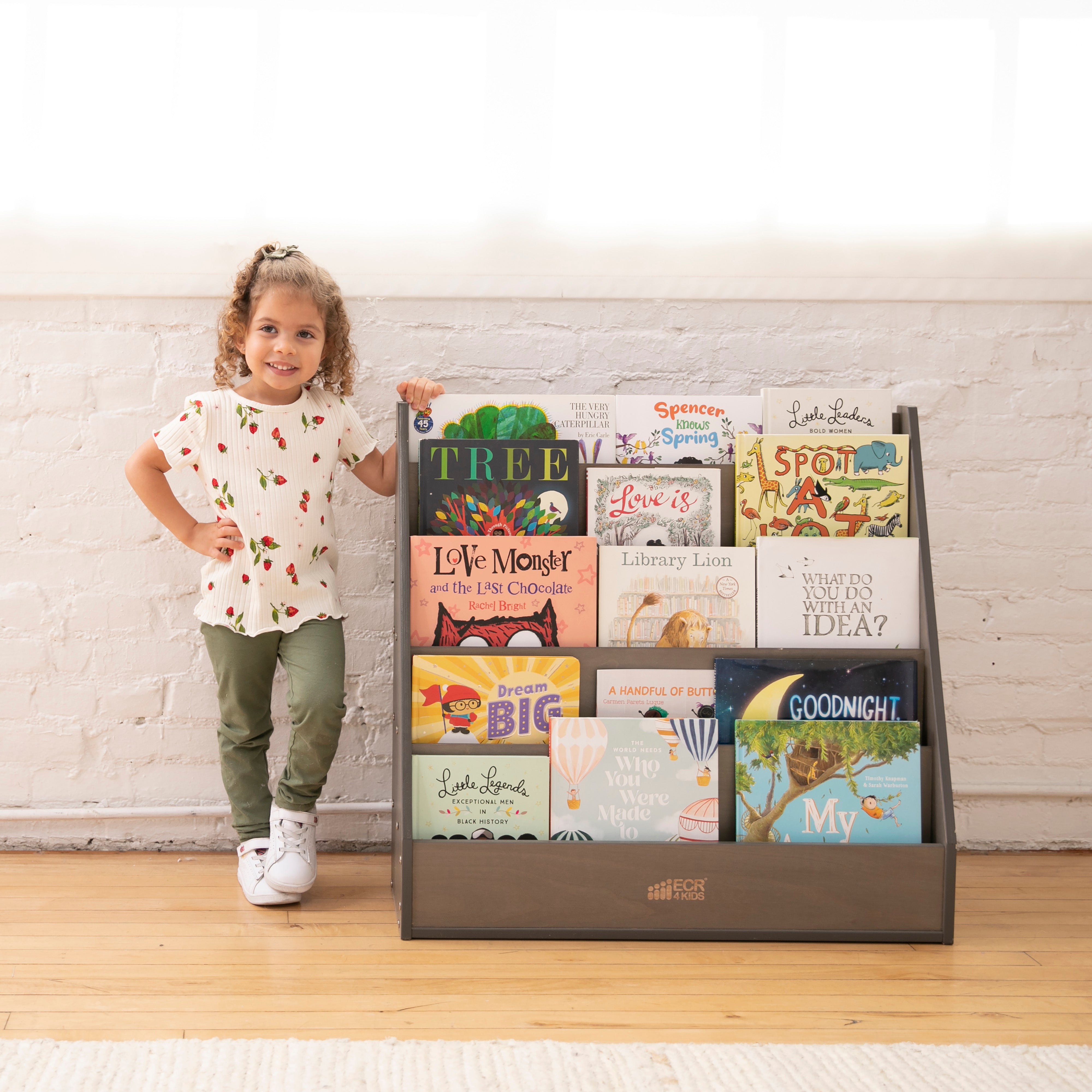 Streamline Single-Sided Book Display with Storage