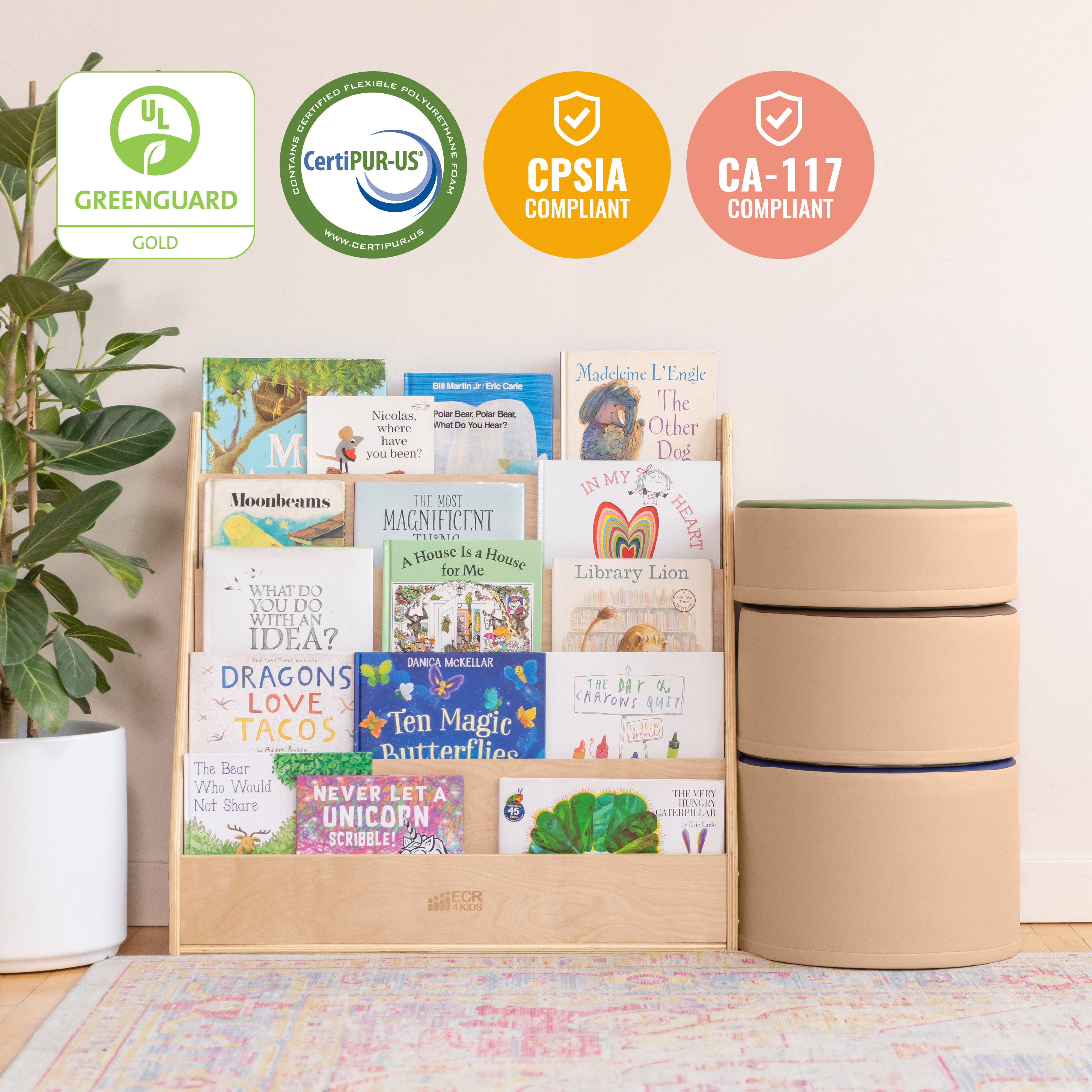 Colorful Stump Stool Set, 3-Piece