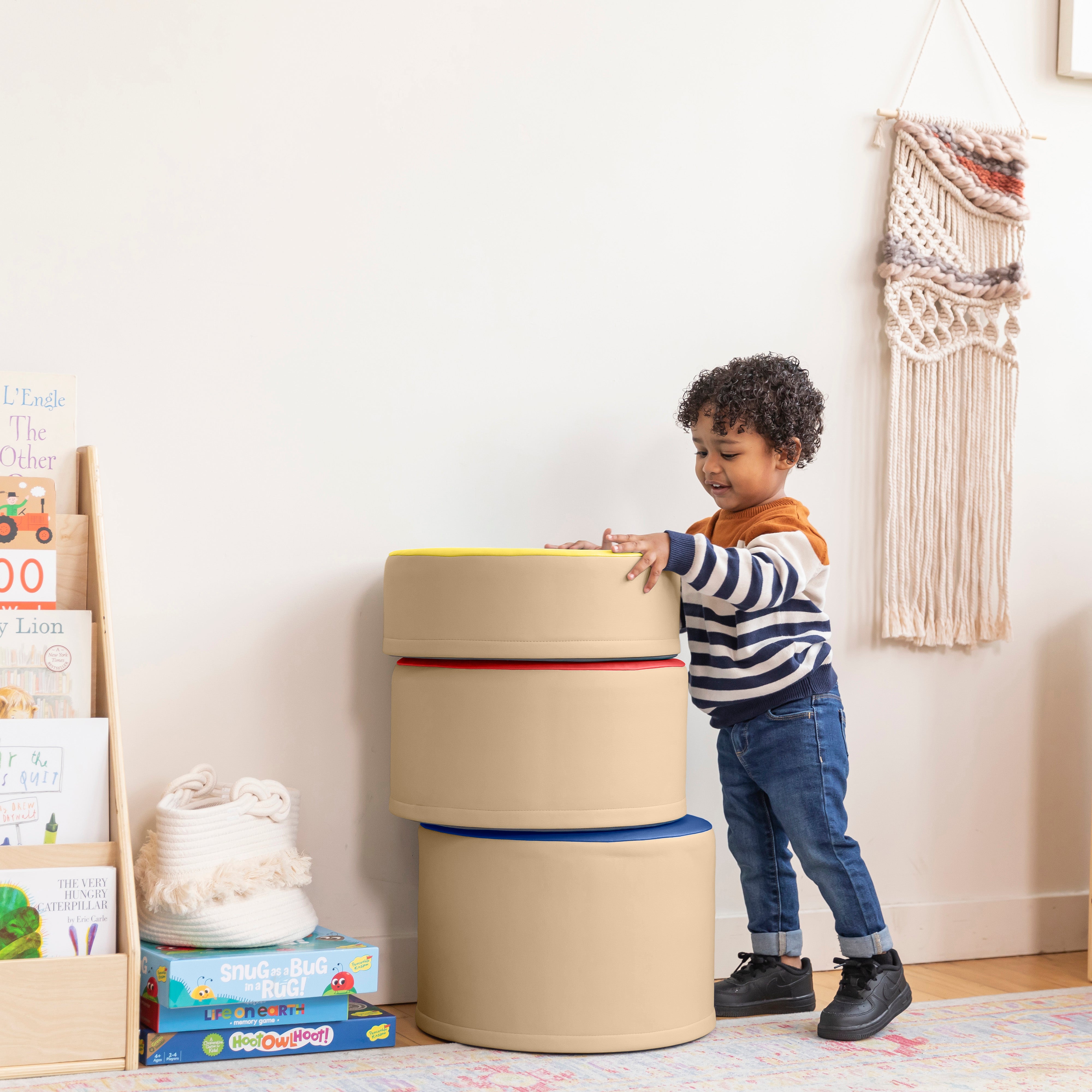 Colorful Stump Stool Set, 3-Piece