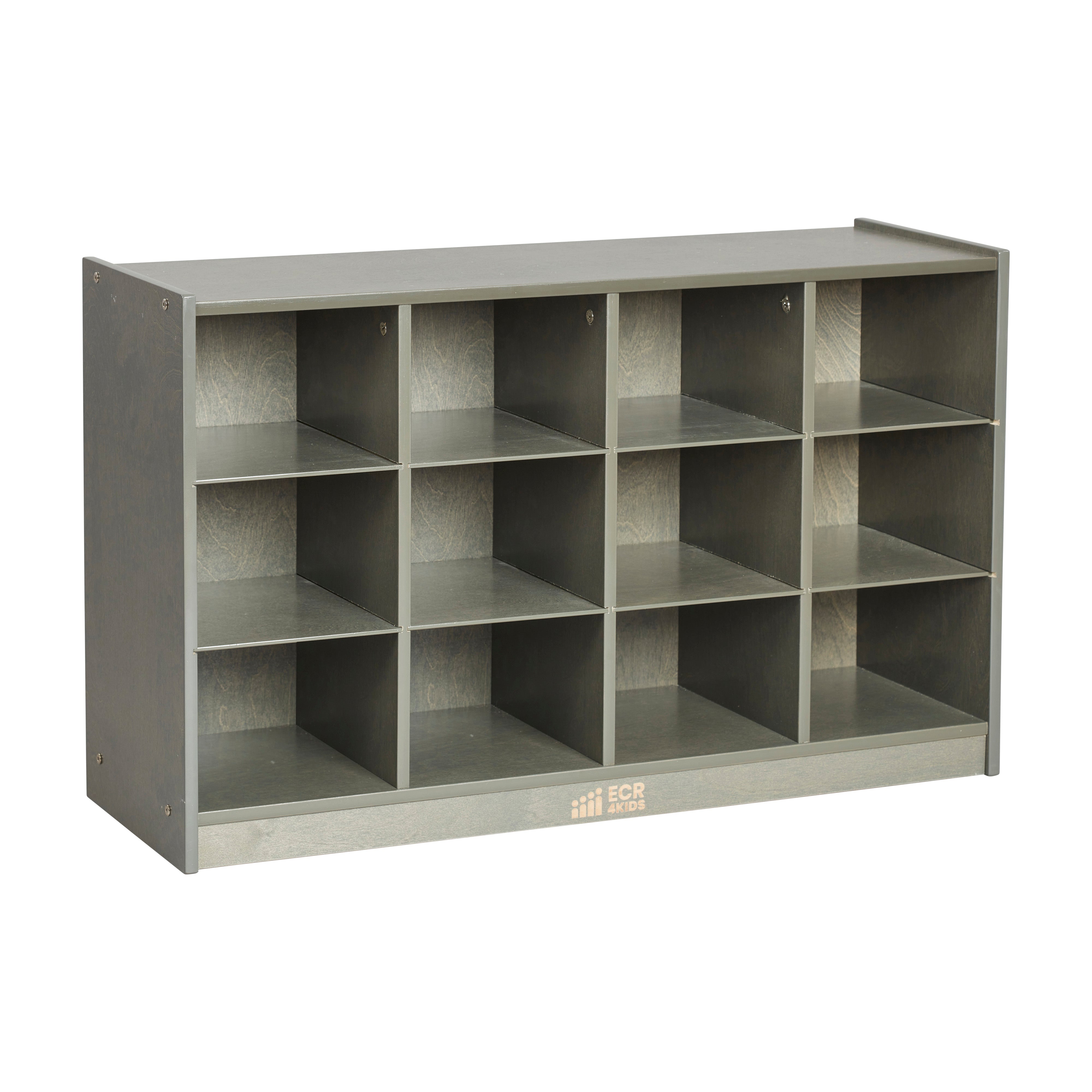 12 Cubby Mobile Tray Storage Cabinet, 3x4