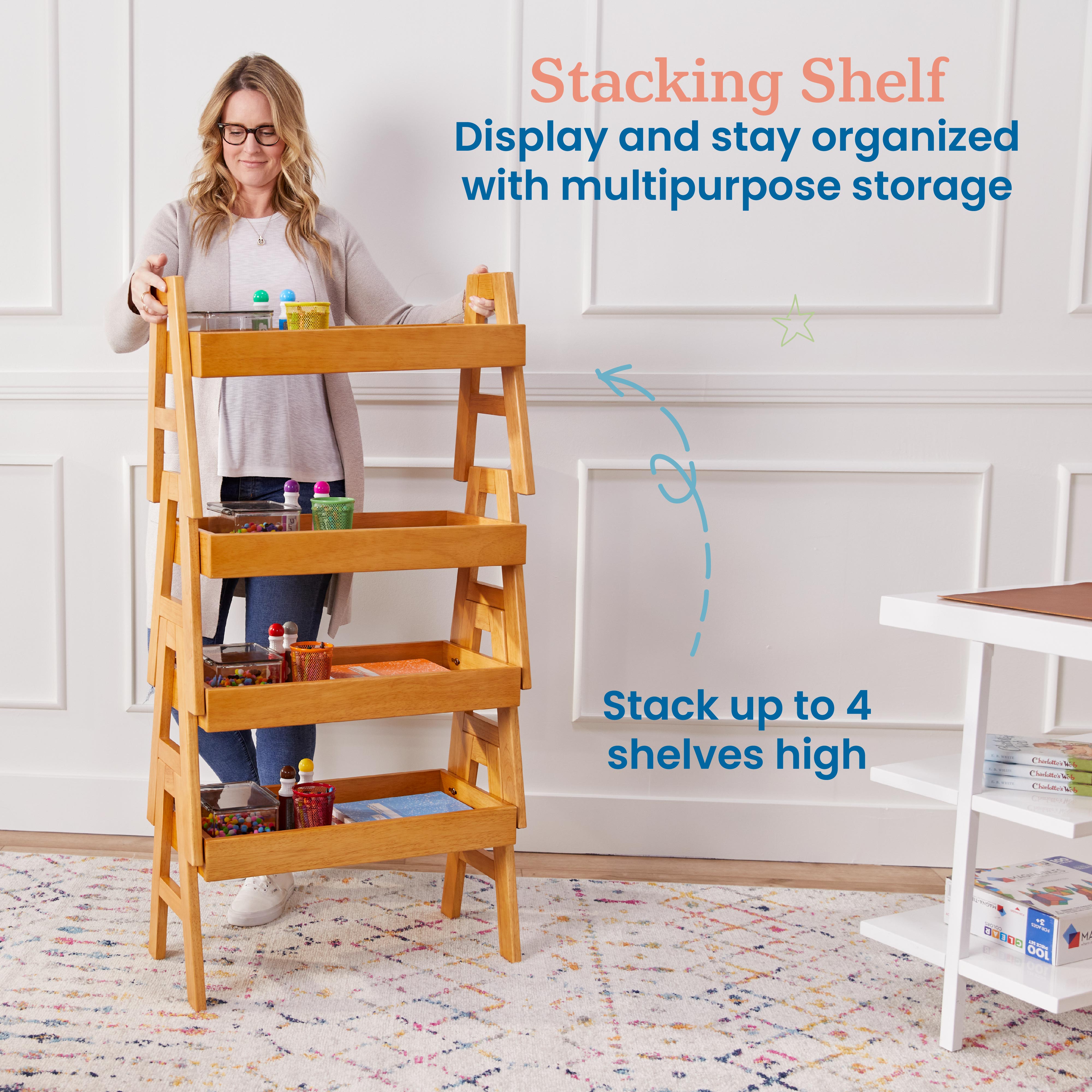 Adjustable Stacking Shelf Organizer with Full Edge