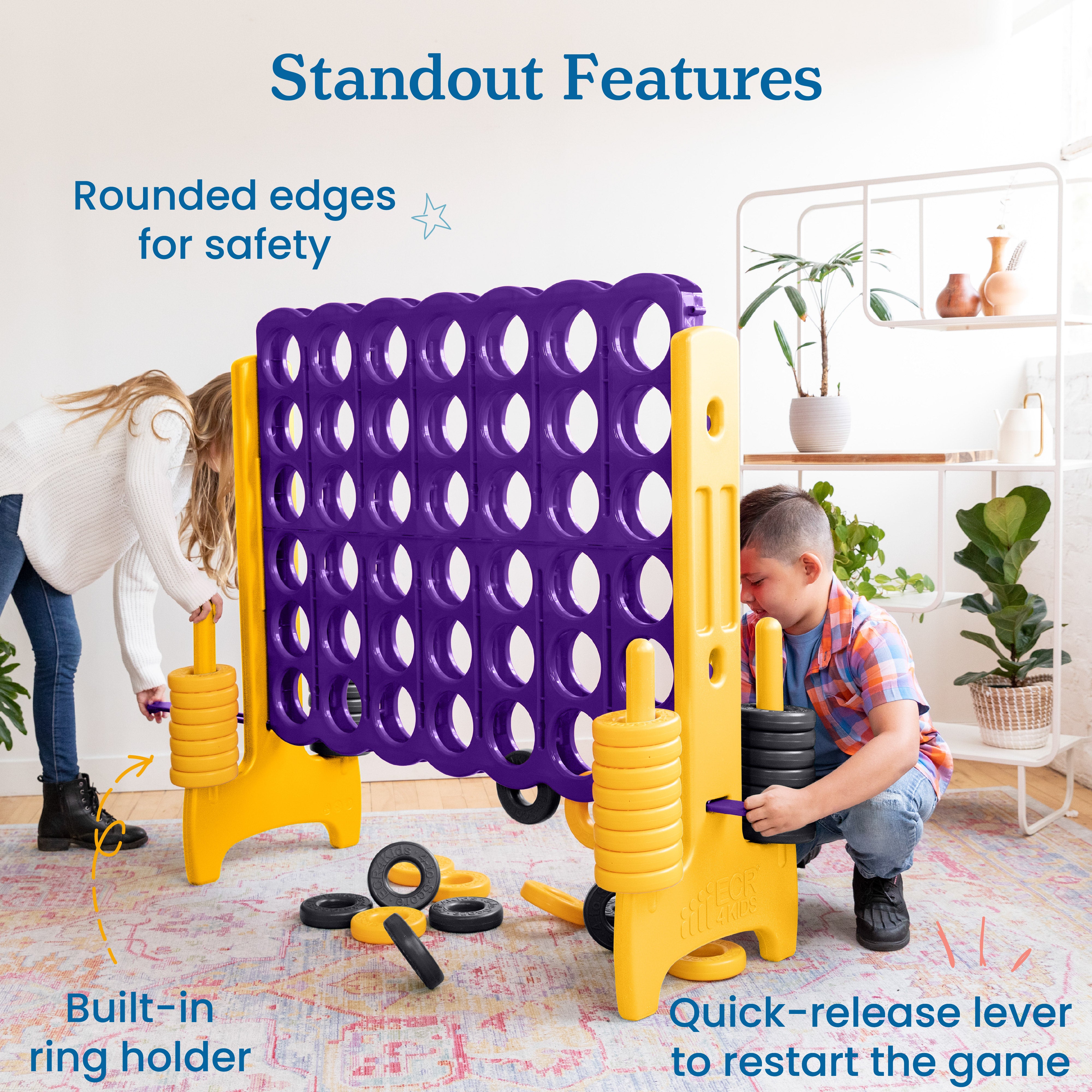 Jumbo 4-To-Score Giant Game with 42 Rings and Reset Sliders