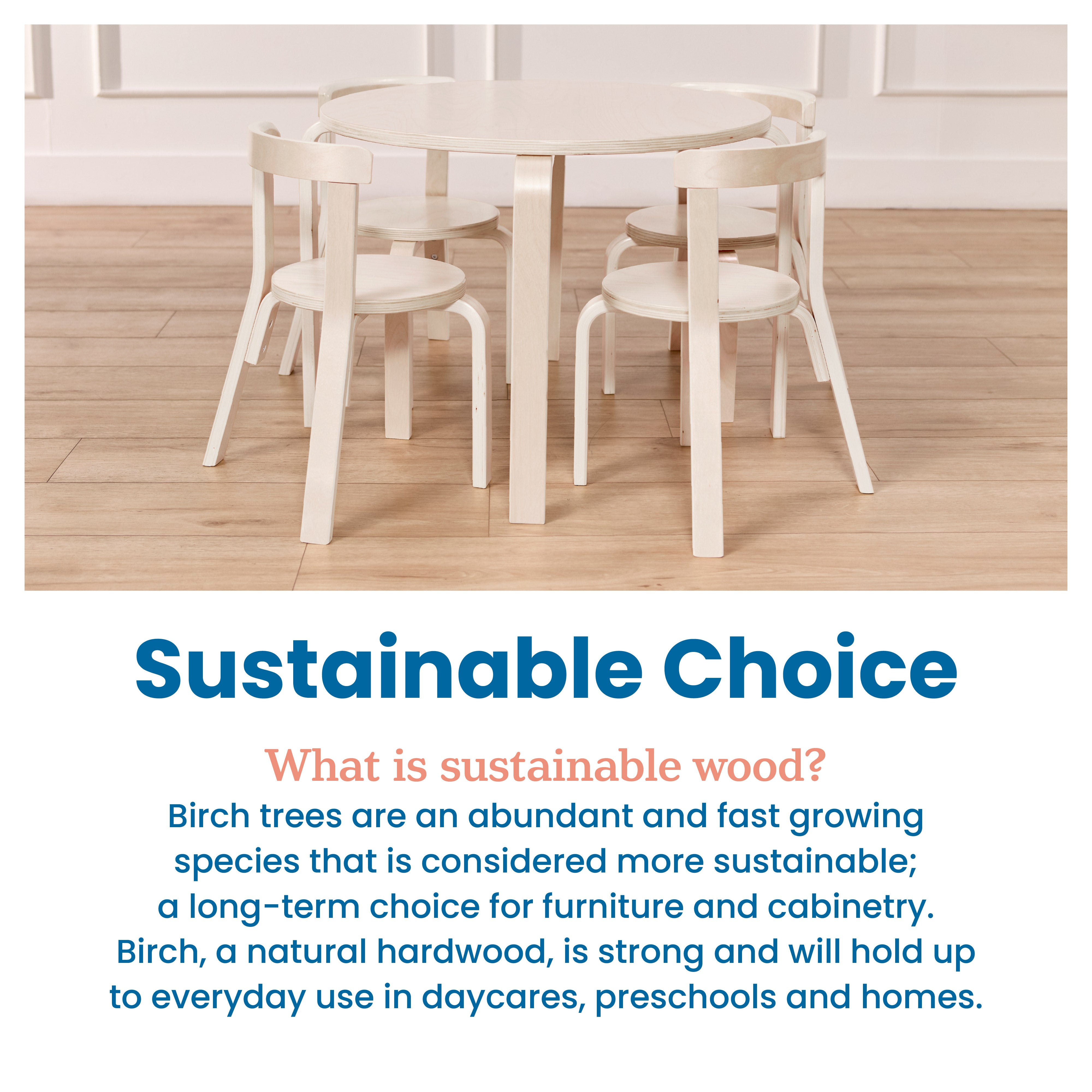 Bentwood Table and Curved Back Chair Set, 5-Piece