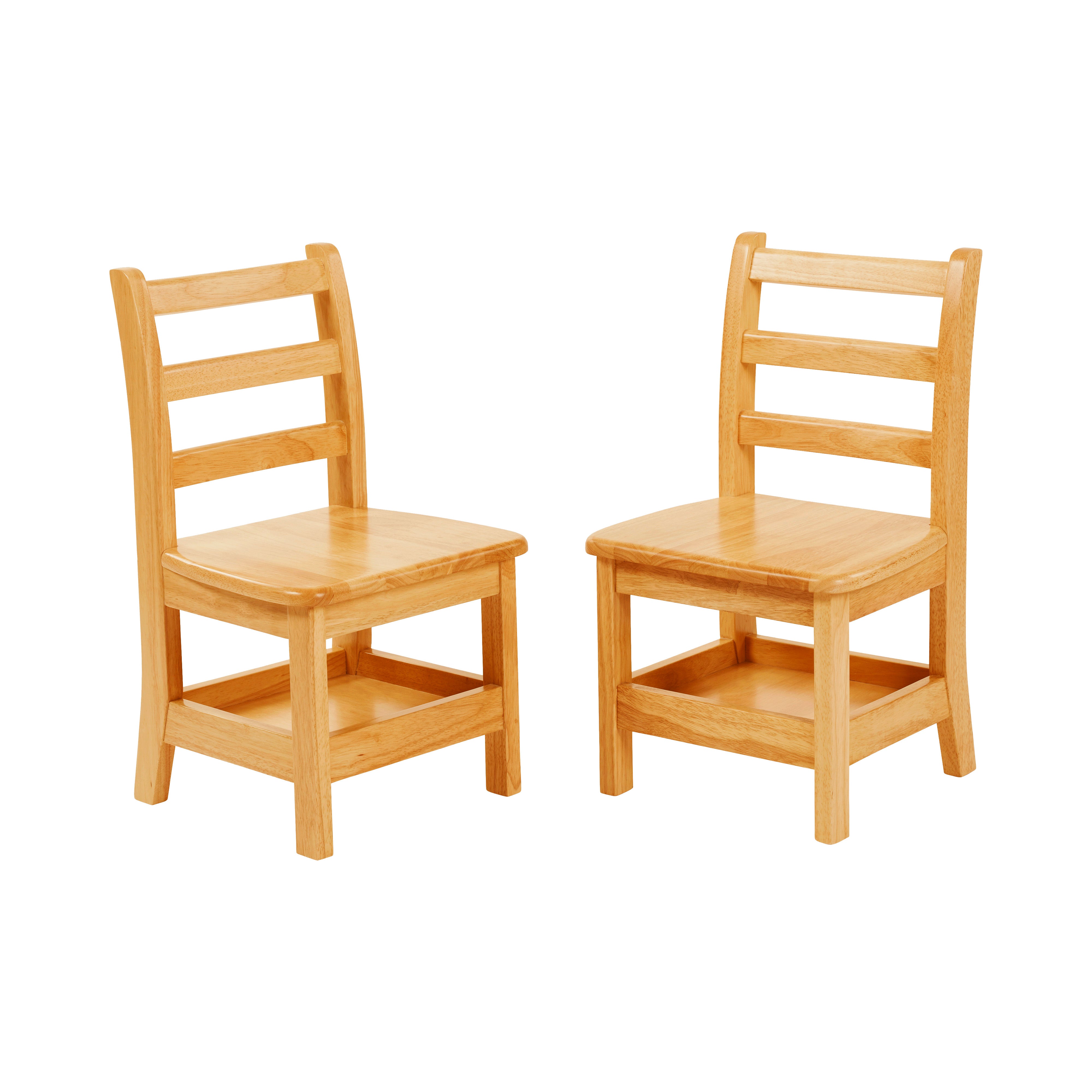 Three Rung Ladderback Chair with Storage, 2-Pack - Assembled