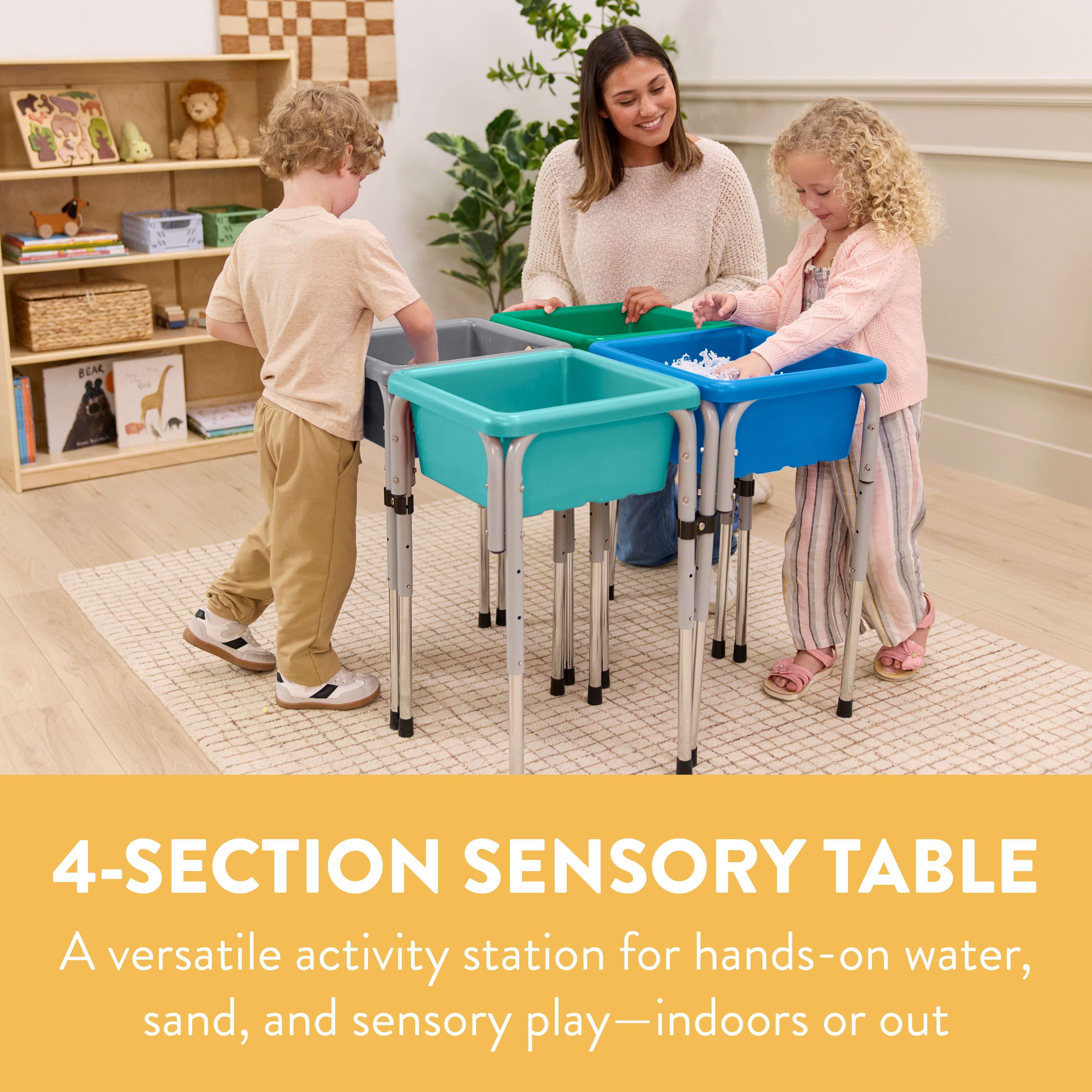 Adjustable Quad Sensory Tables with Lids