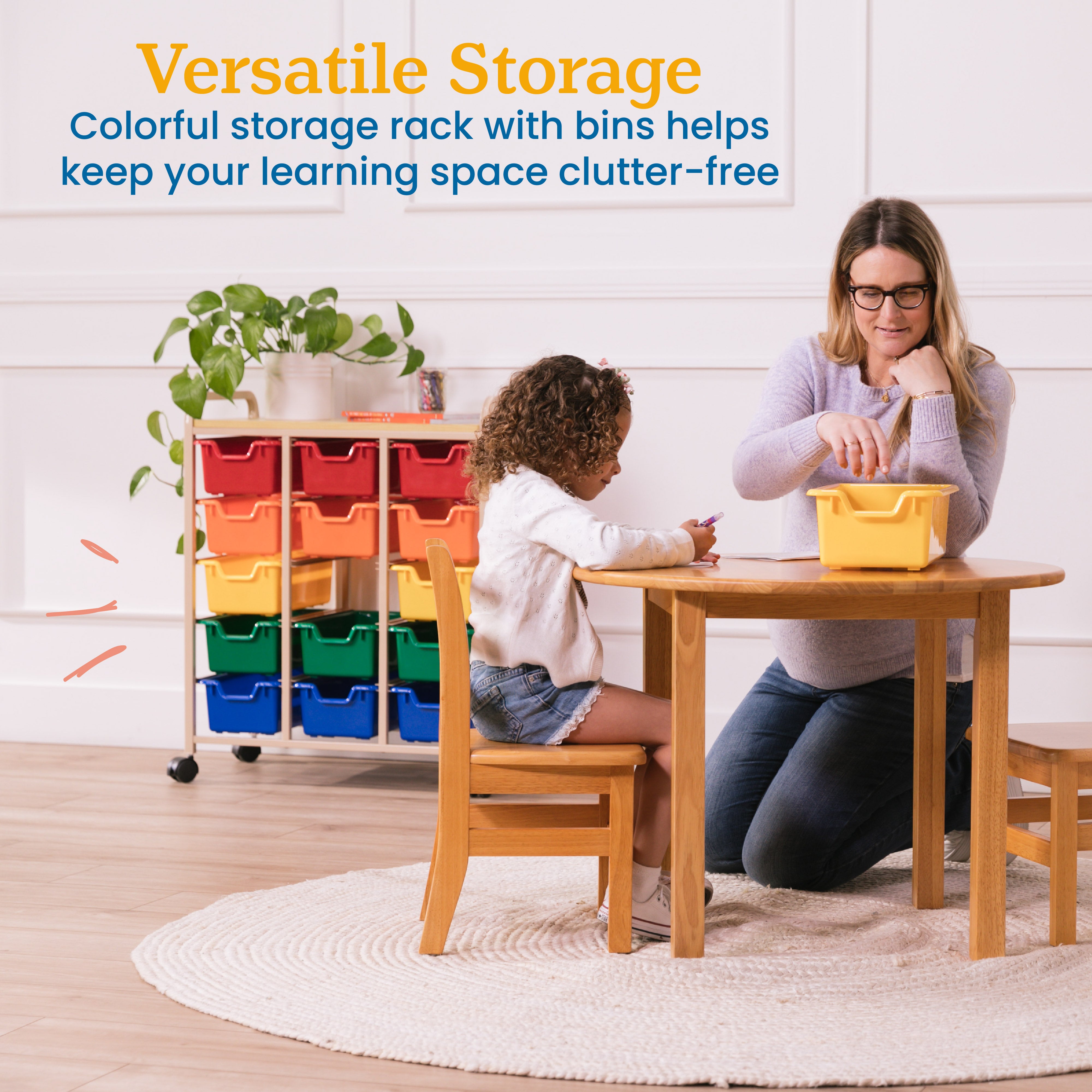 Mobile Organizer with 15 Storage Bins