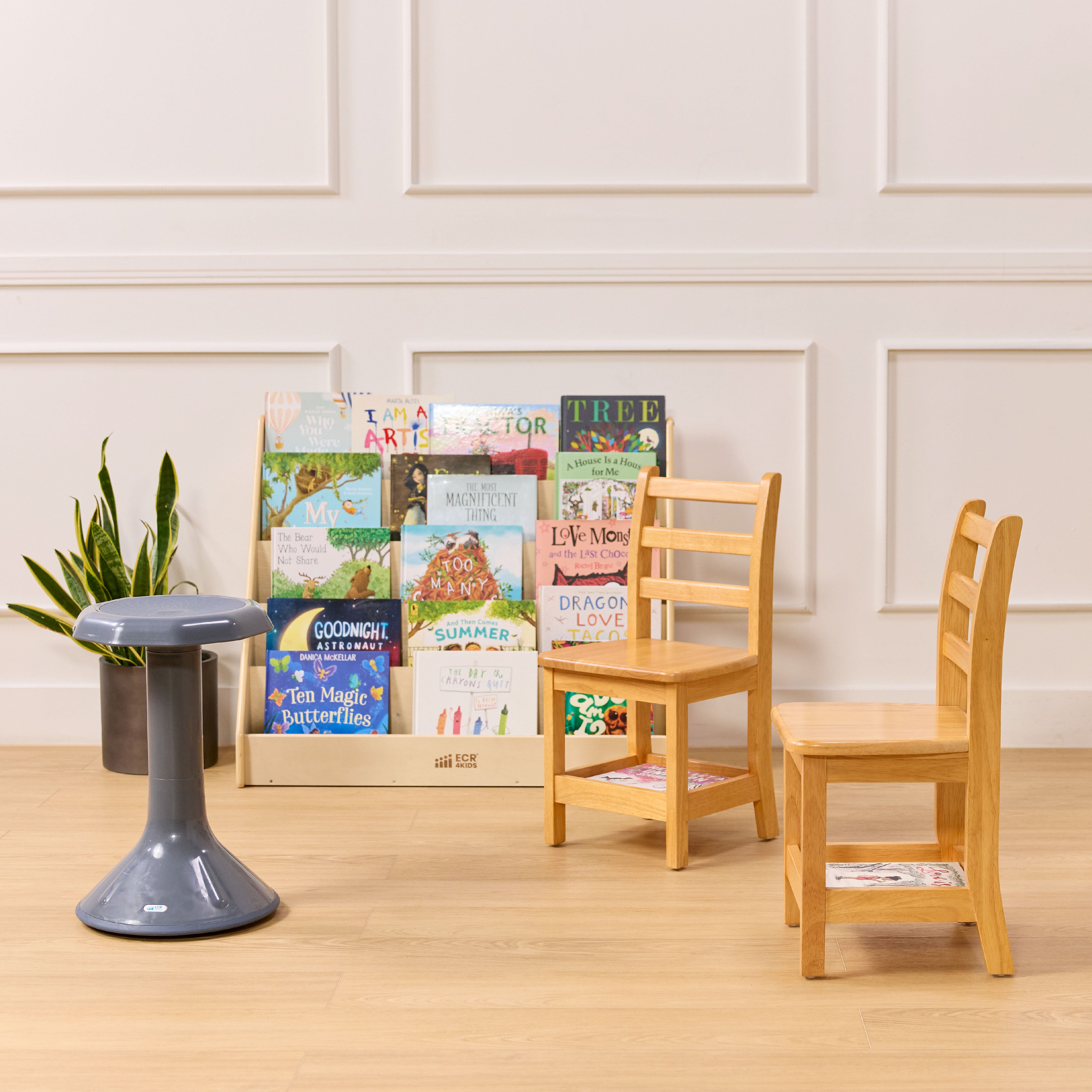 Three-Rung Ladderback Chair with Storage, 2-Pack