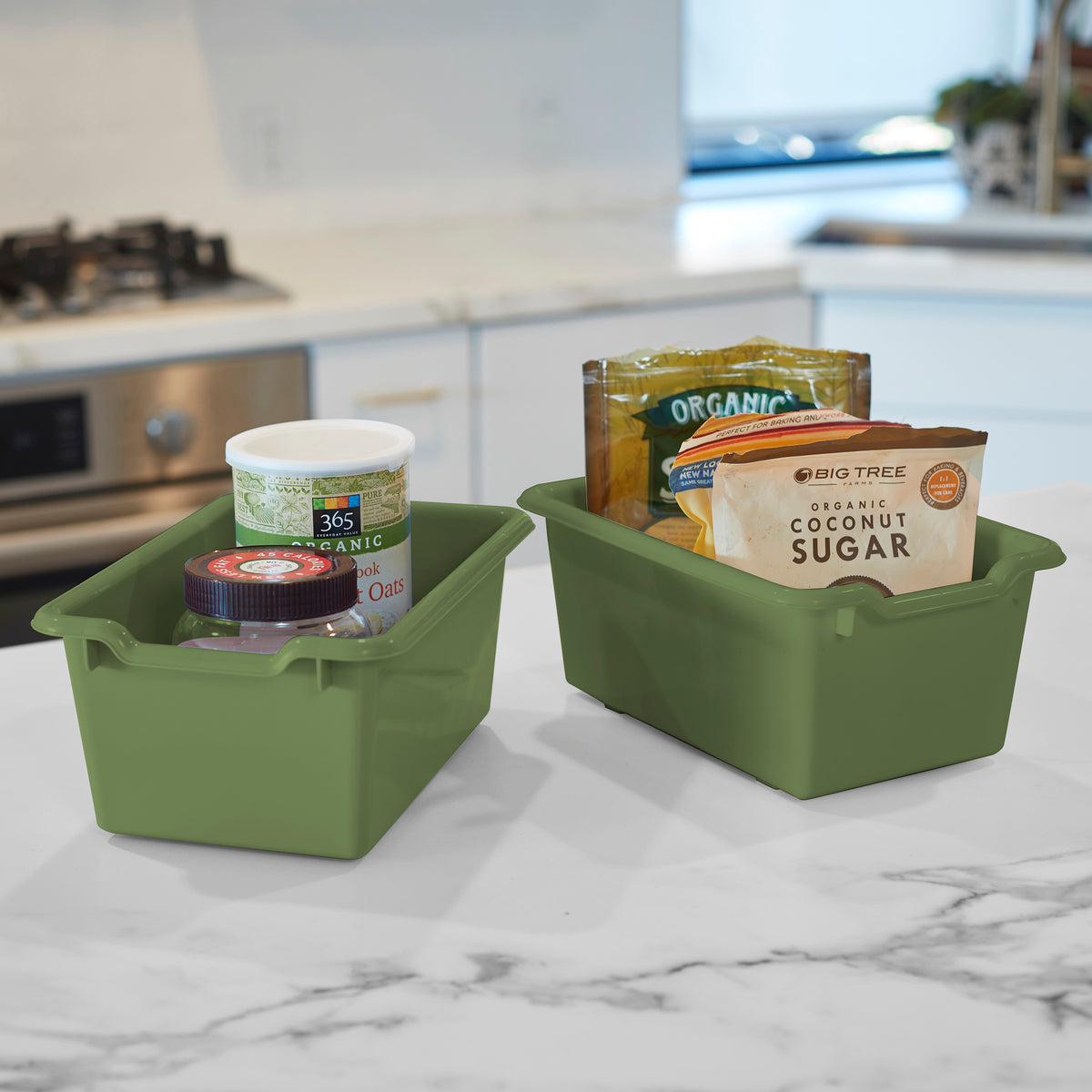Scoop Front Plastic Storage Bins, 20-Piece