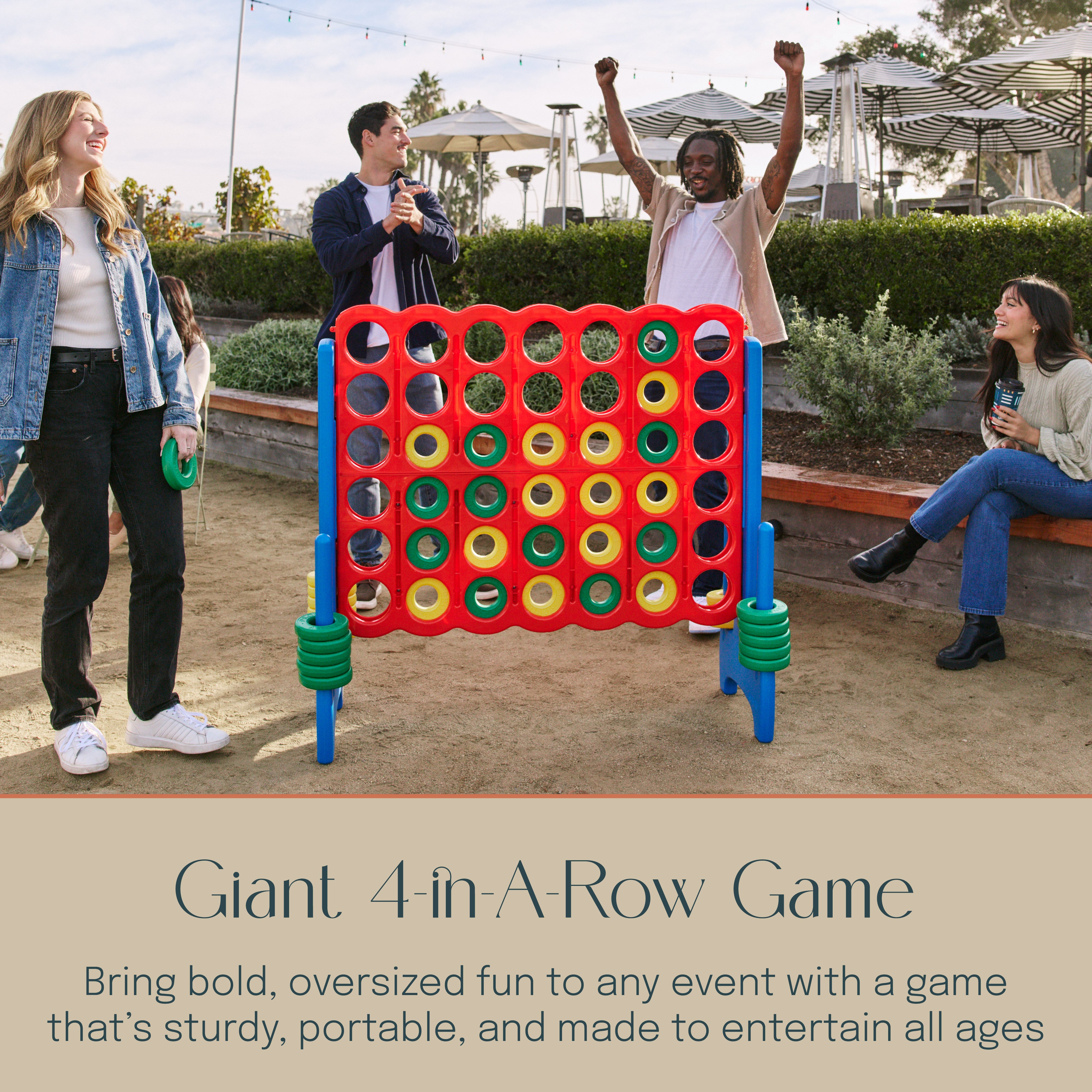 Giant 4-in-A-Row Indoor and Outdoor Yard Game Set, 3.8ft Tall