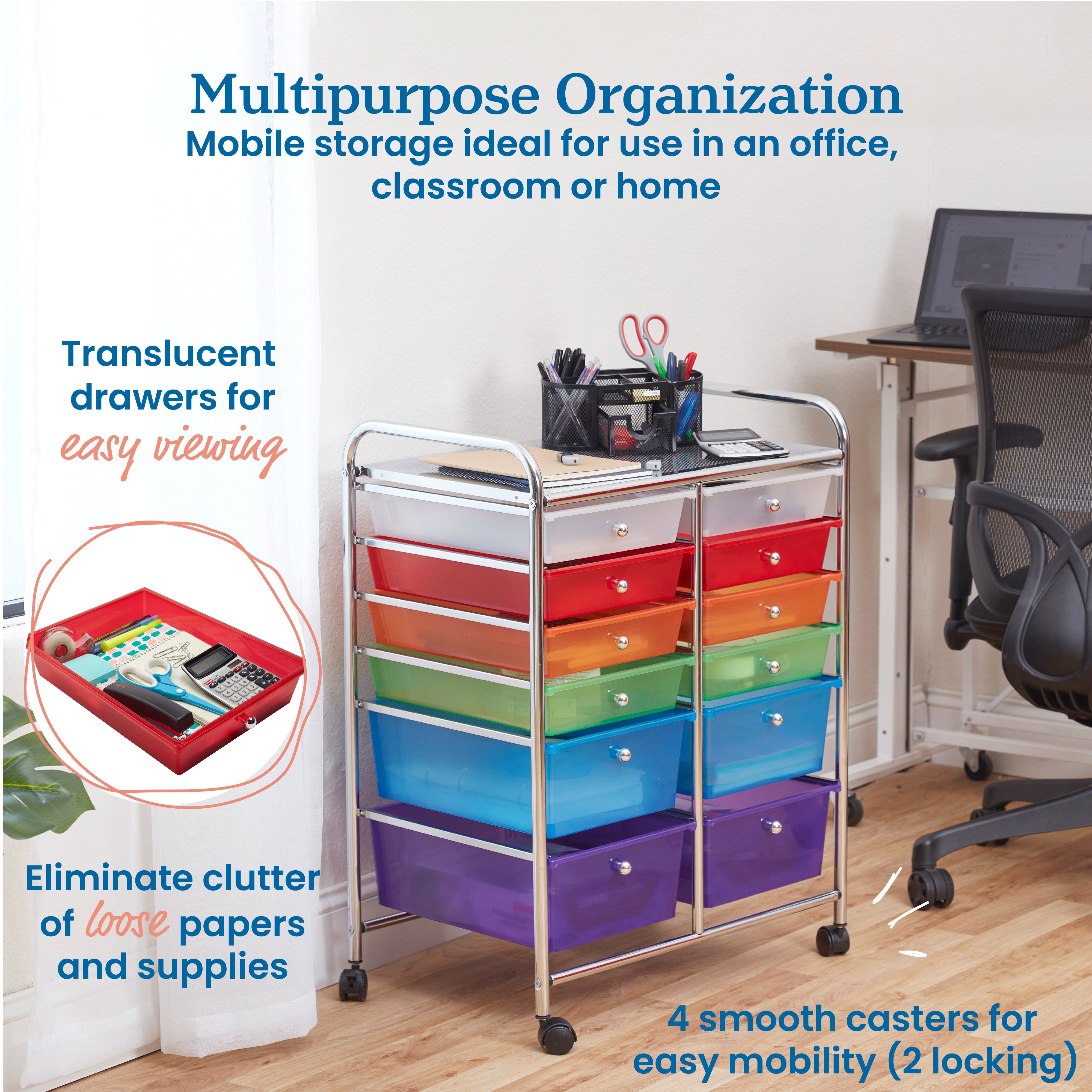 12-Drawer Everyday Rolling Utility Storage Cart