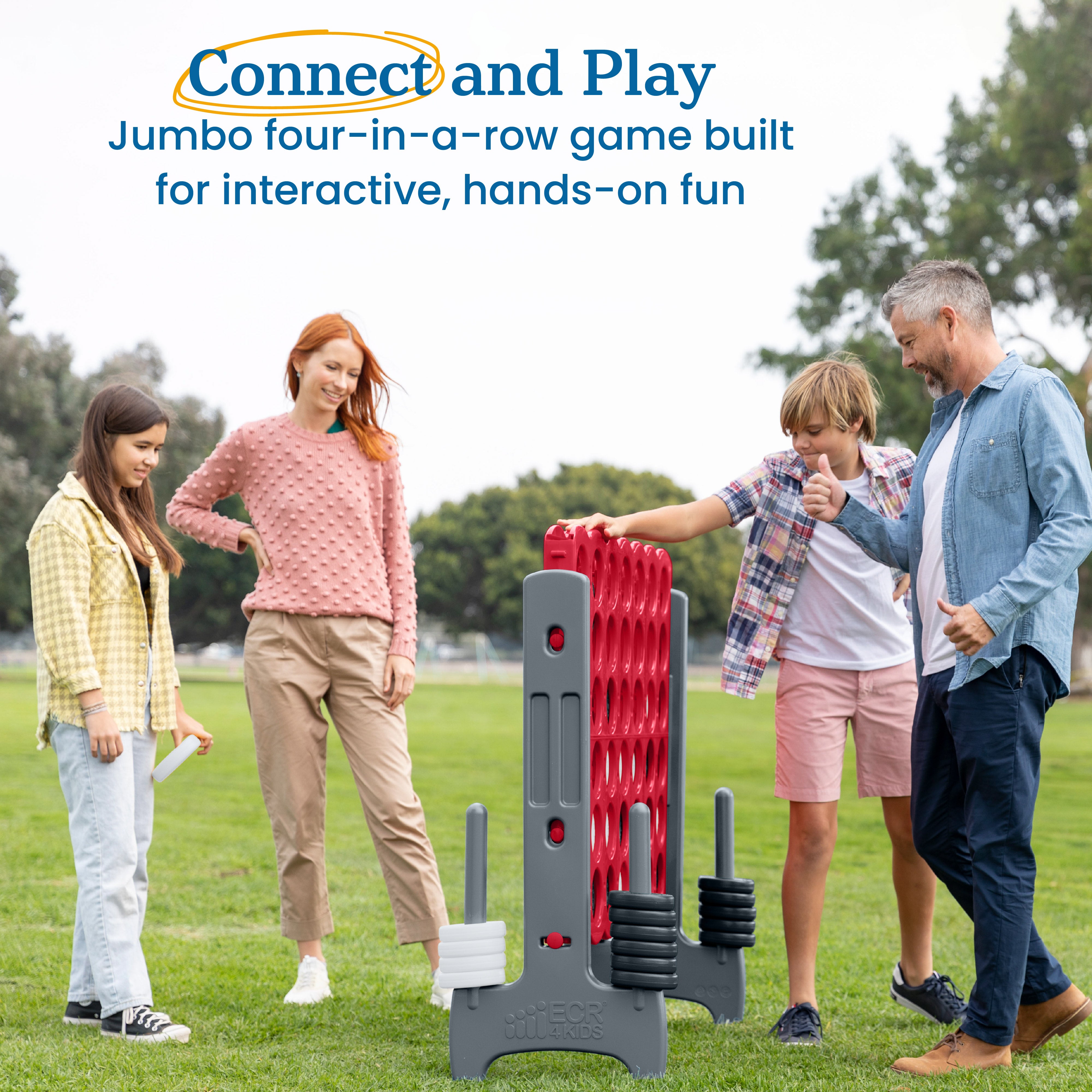 Jumbo 4-To-Score Giant Game with 42 Rings and Reset Sliders