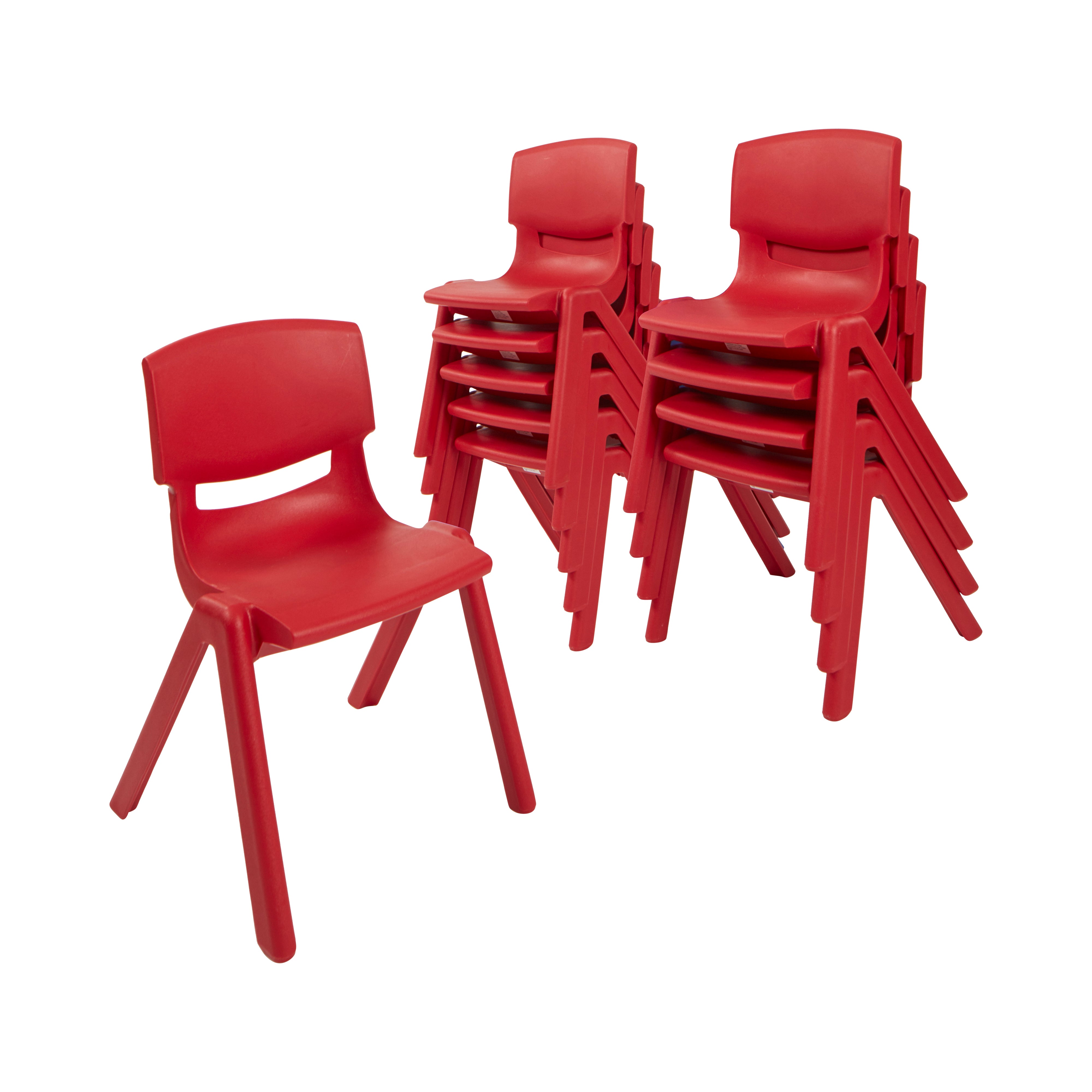 12in Plastic School Stack Chair, 10-Piece