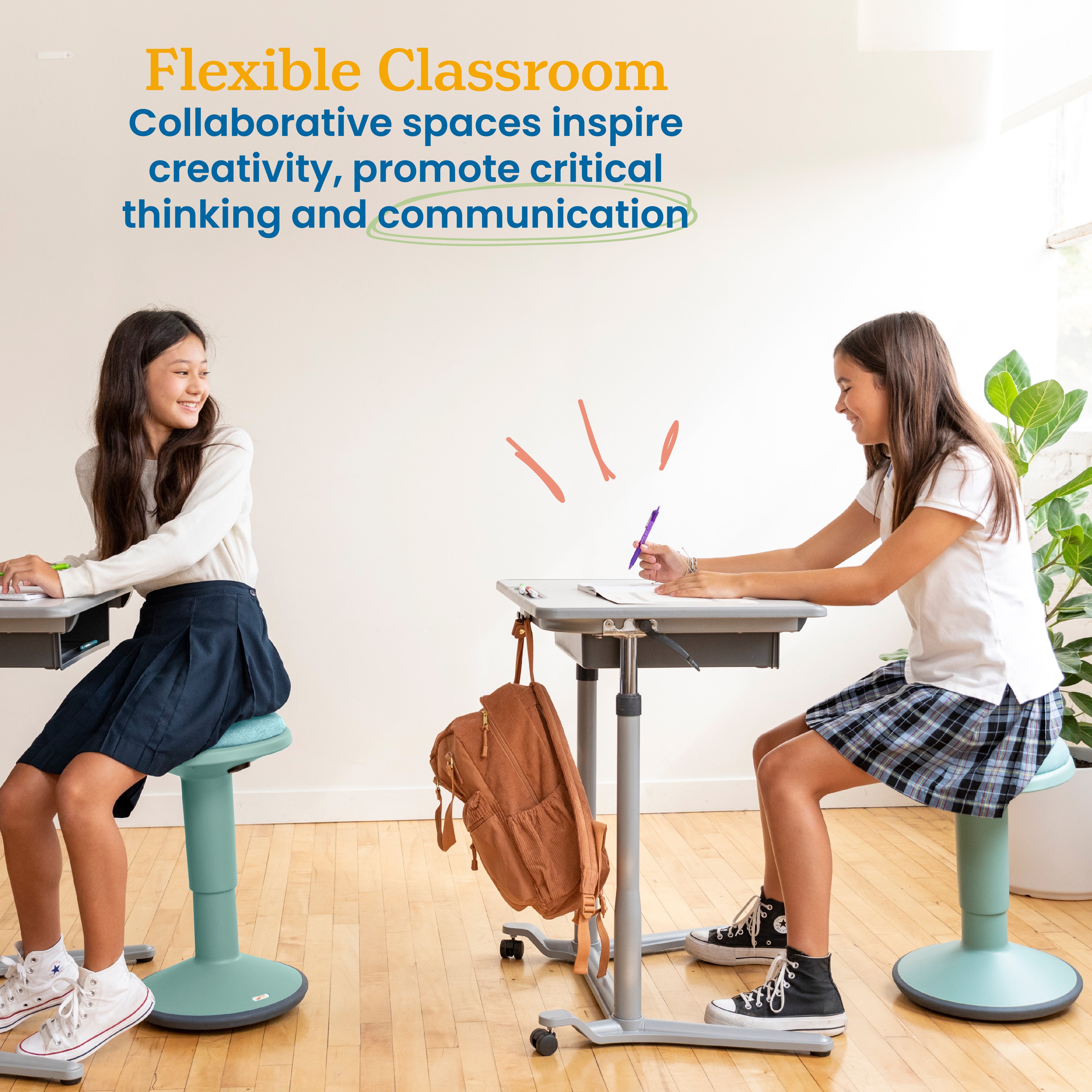 Sitwell Wobble Stool with Cushion, Adjustable Height