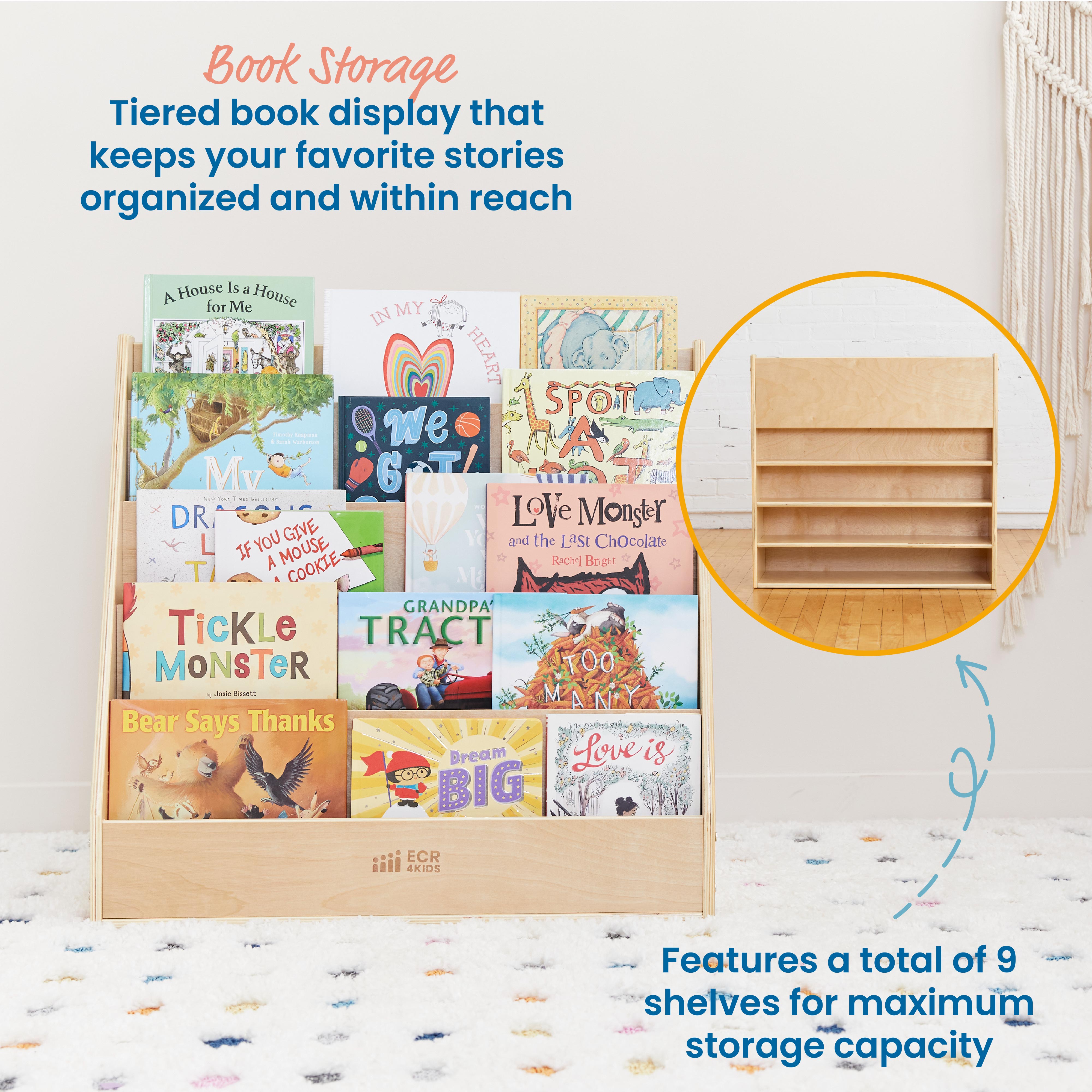 Streamline Single-Sided Book Display with Storage