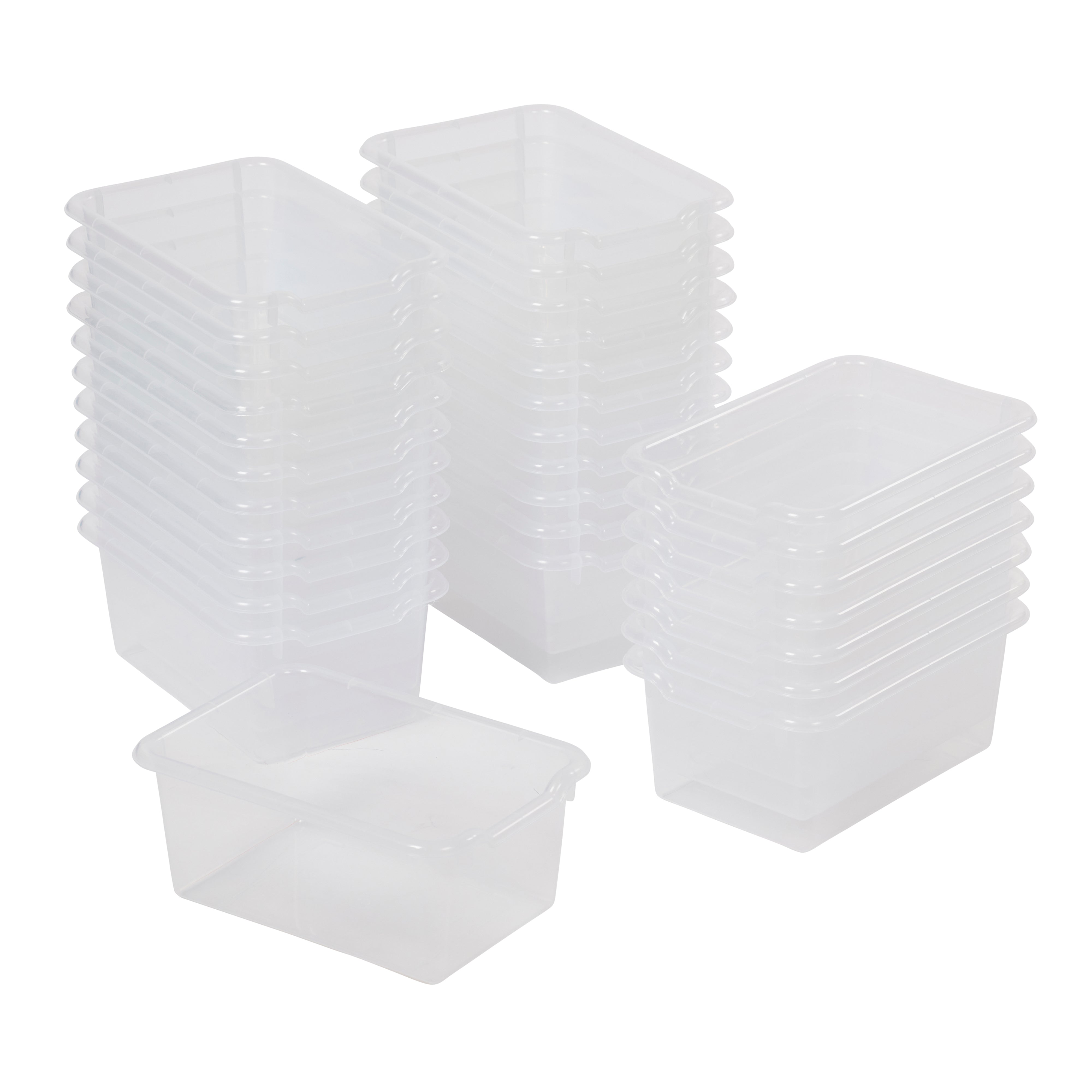 Scoop Front Plastic Storage Bins, 30-Piece