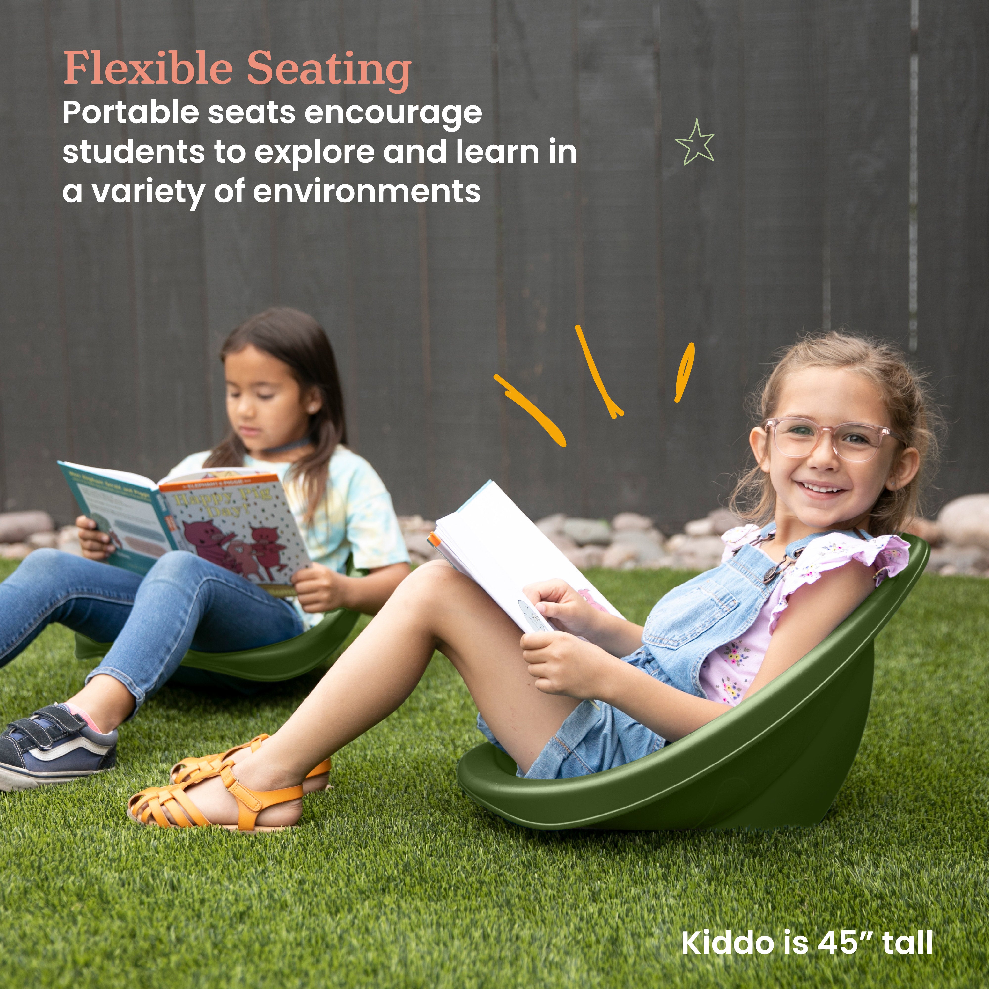 Mobile Leaf Seat Cart with 12 Leaf Floor Seats, Flexible Seating