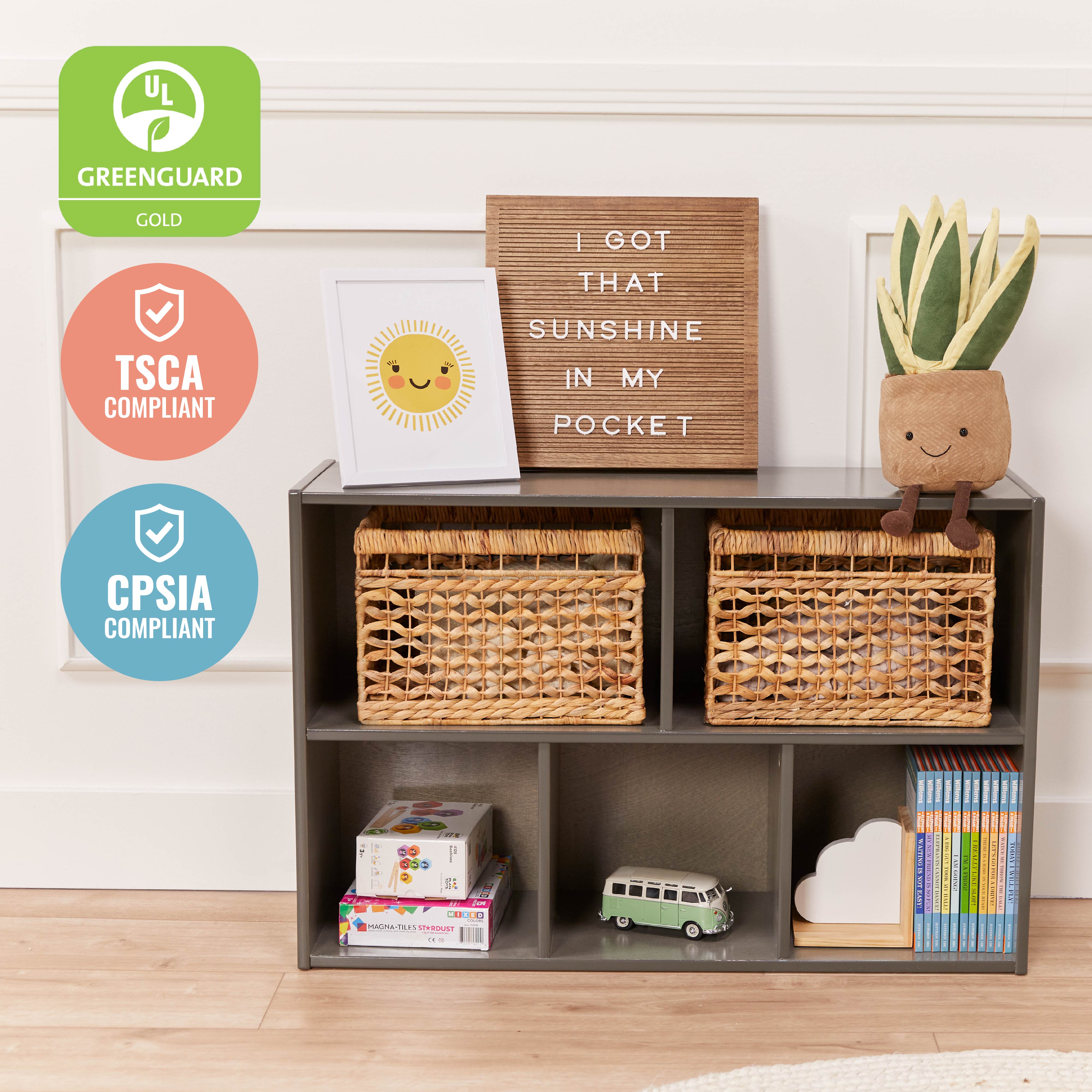 Streamline 5-Compartment Storage Cabinet, 24in