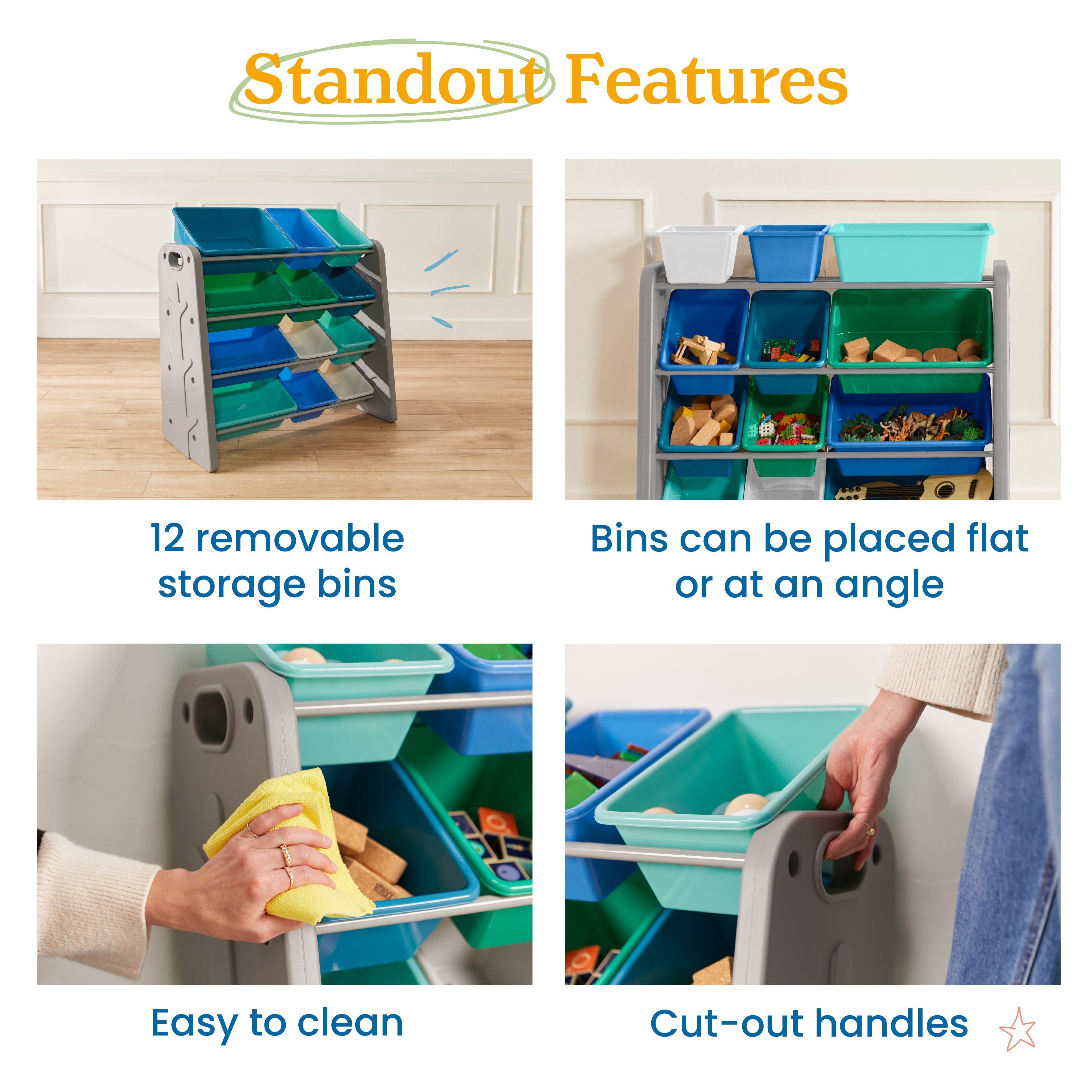 Tree Storage Organizer with 12 Bins