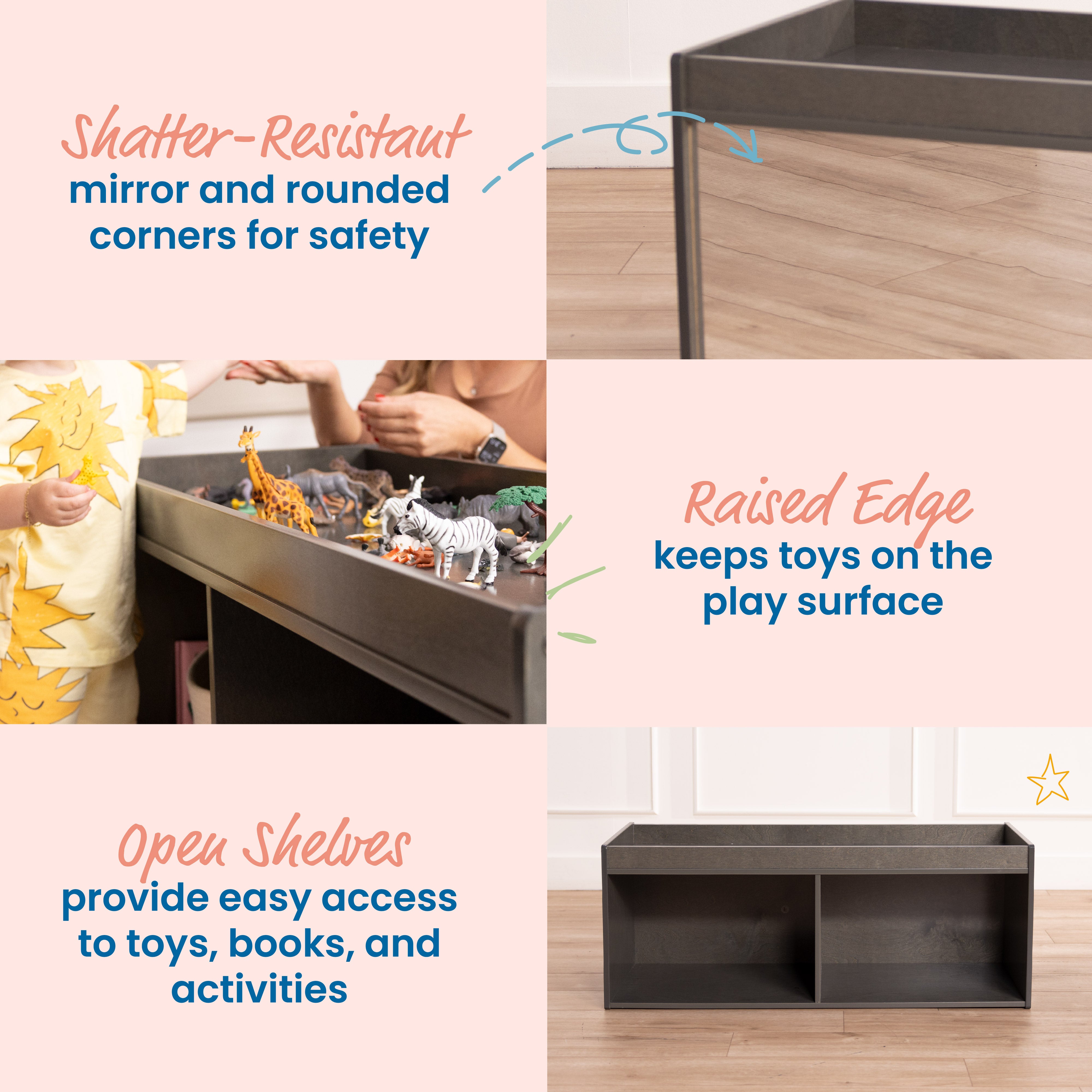Storage Cabinet with Activity Top and Mirror