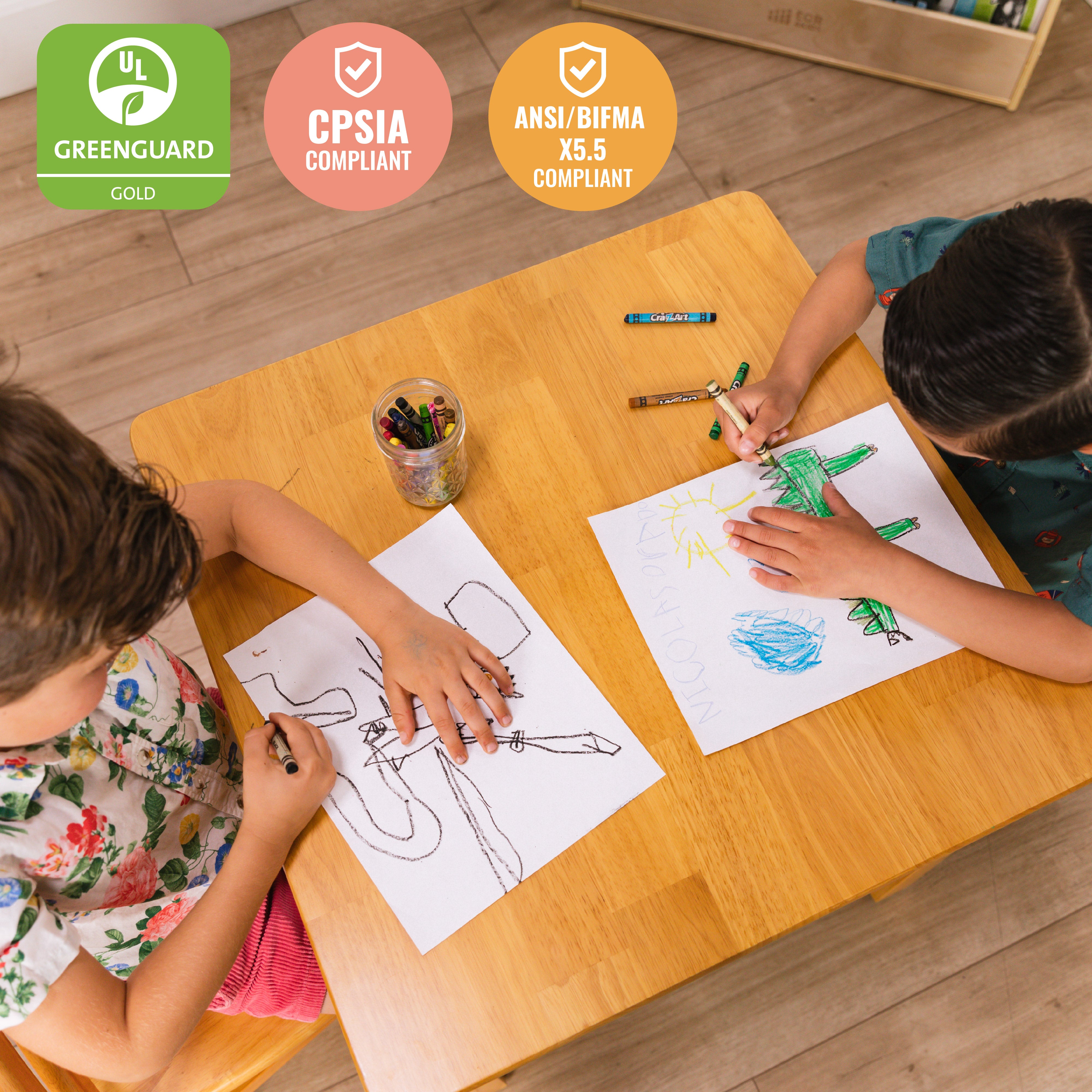 24in Square Hardwood Table with 22in Legs