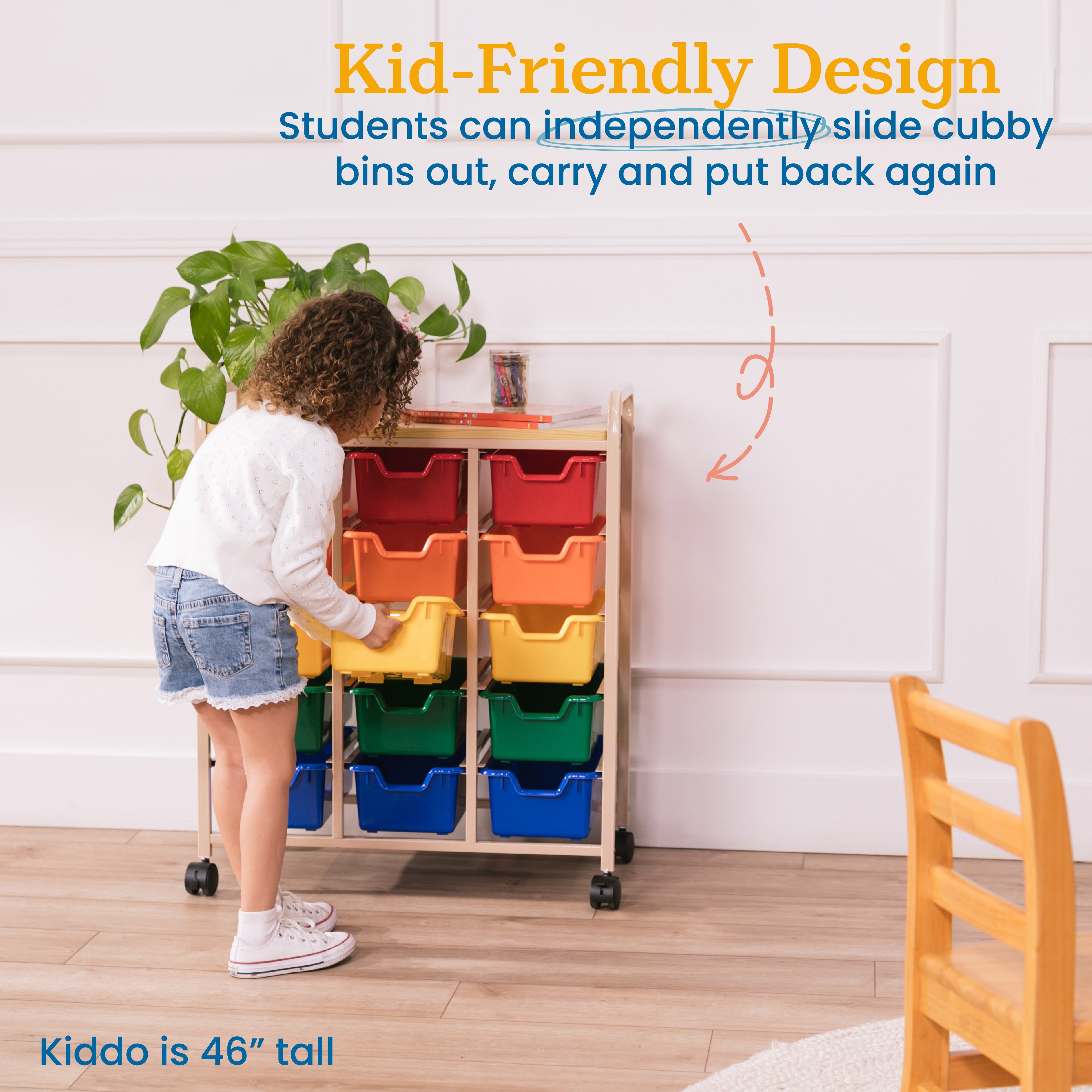 Mobile Organizer with 15 Storage Bins