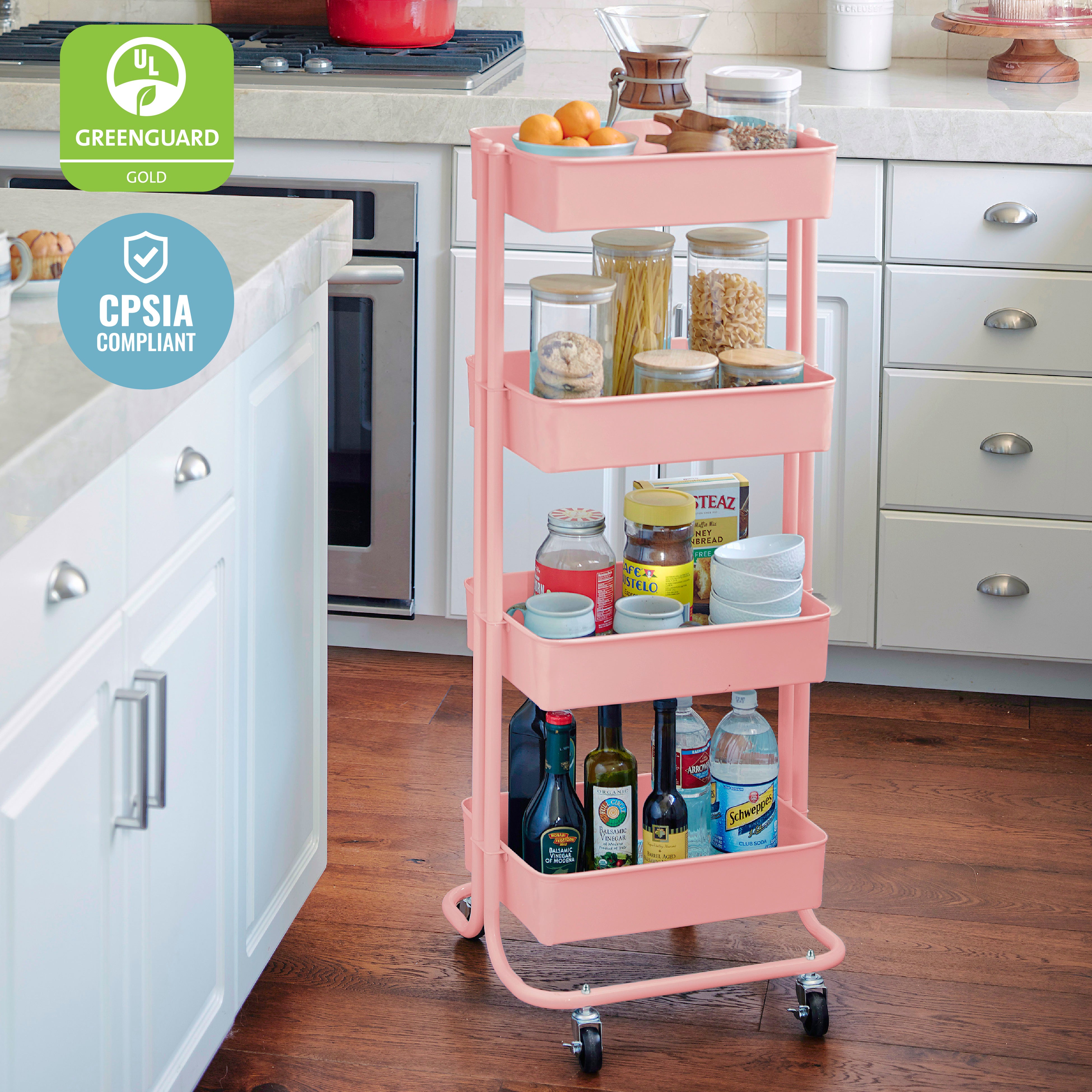 4-Tier Metal Rolling Utility Cart