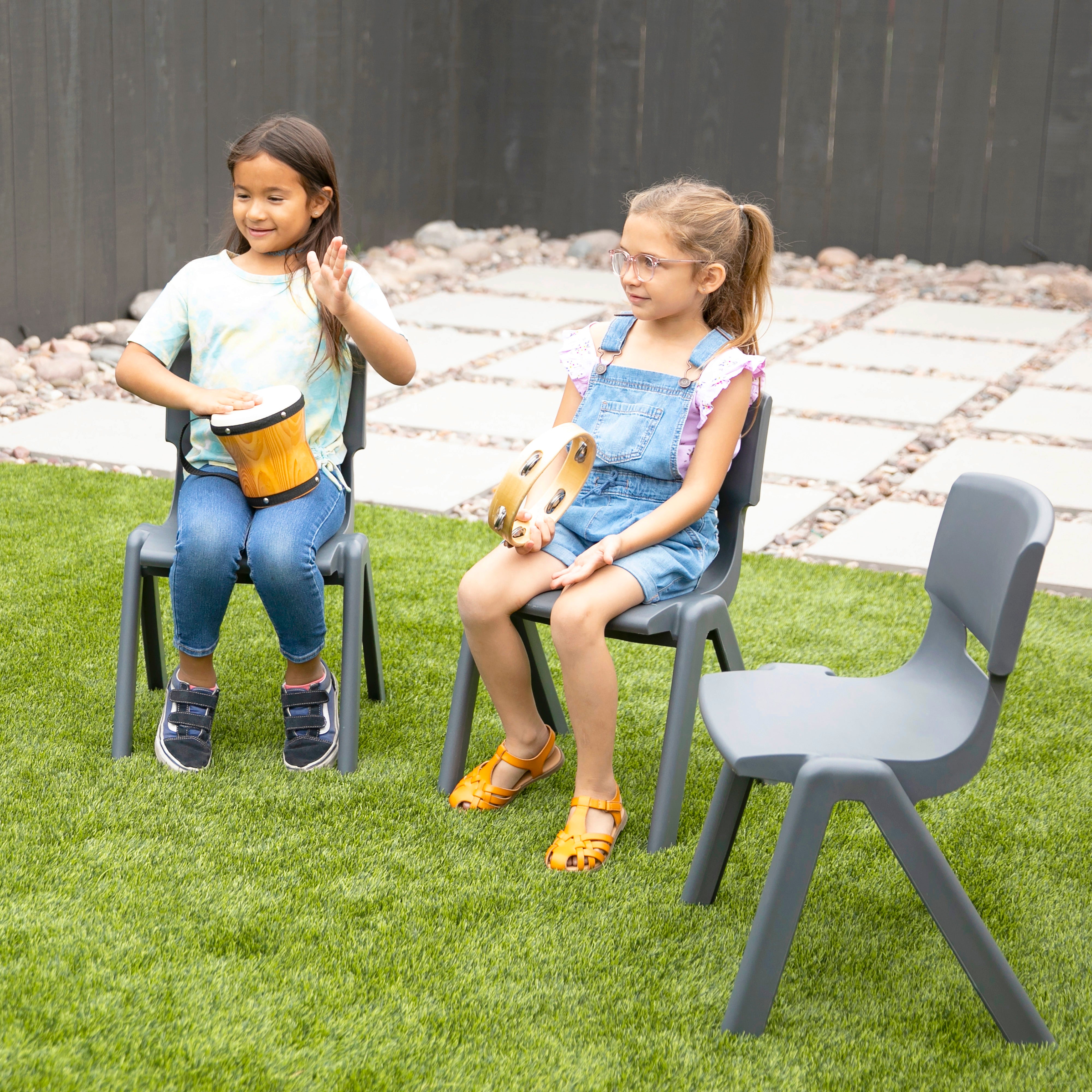 12in Plastic School Stack Chair, 4-Pack