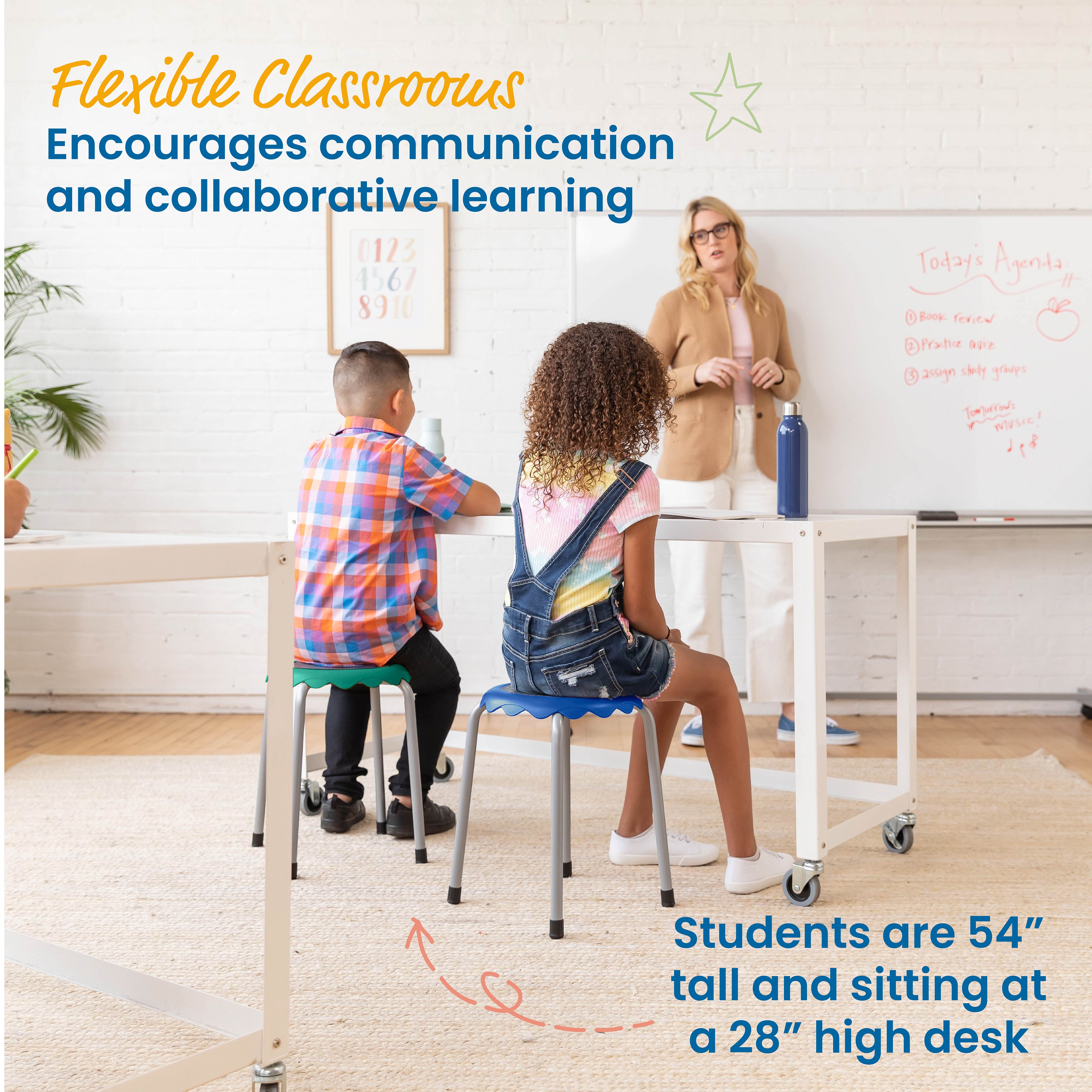Daisy Stackable Stool with Glides Seating Set, 8-Piece