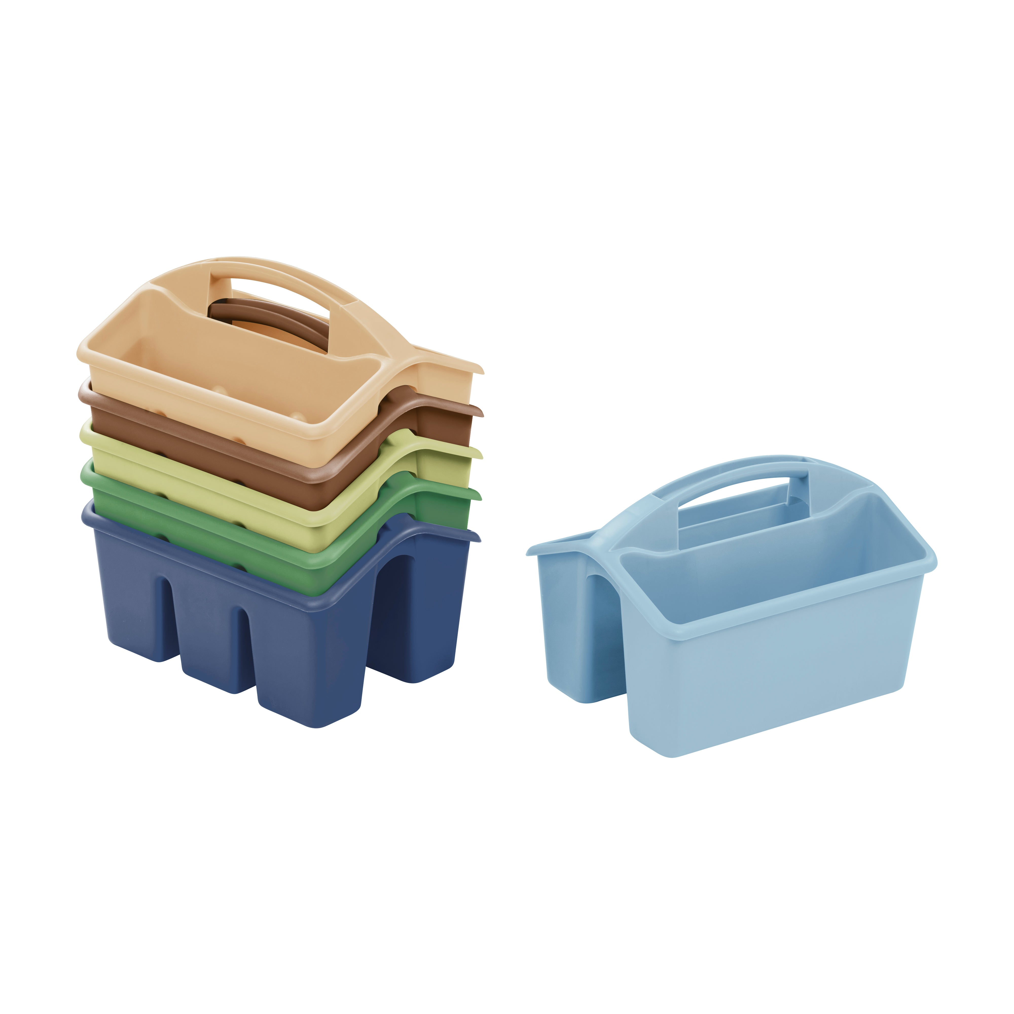 4-Compartment Small Plastic Caddy, 6-Pack