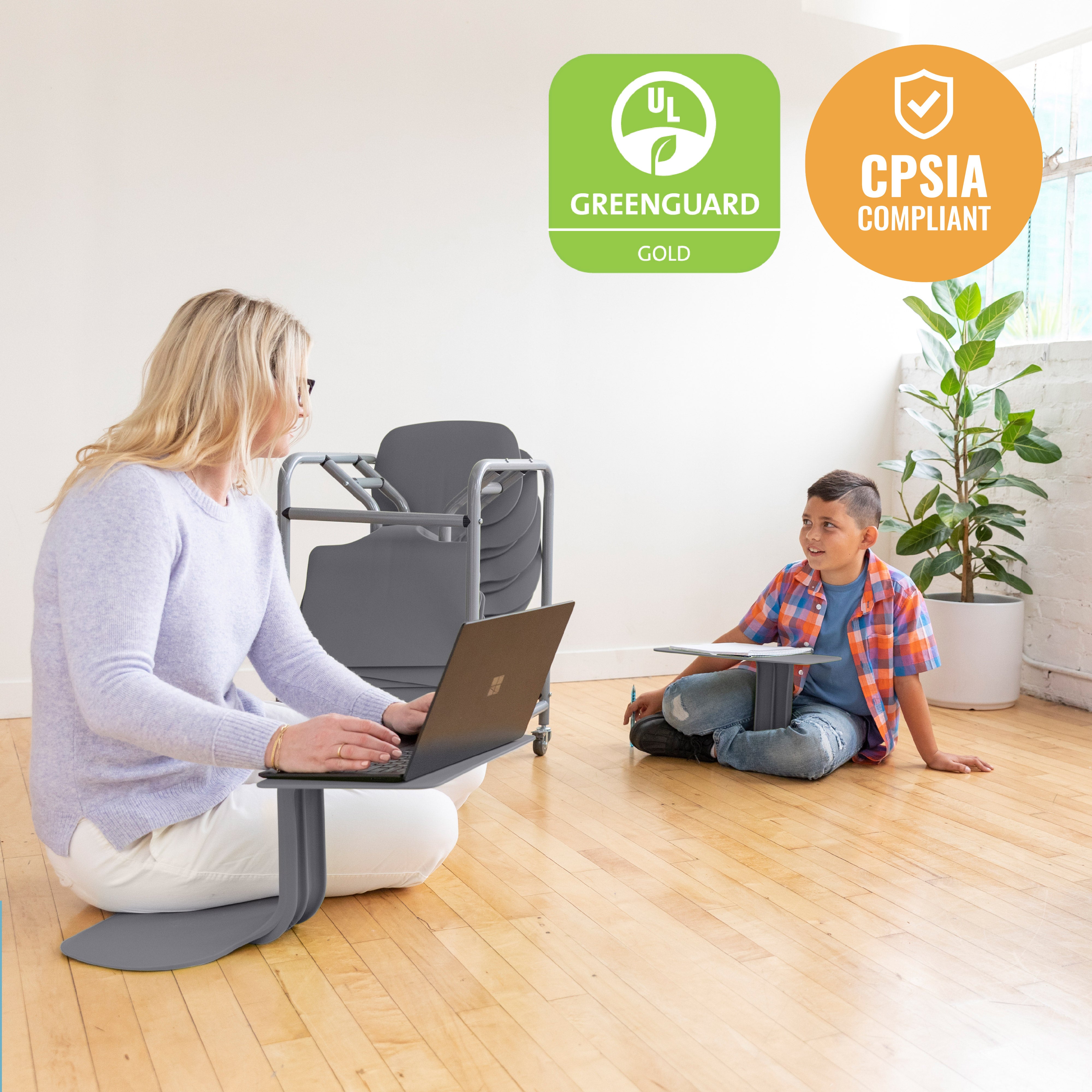 The Surf Portable Lap Desk with Mobile Storage Cart, 10-Pack