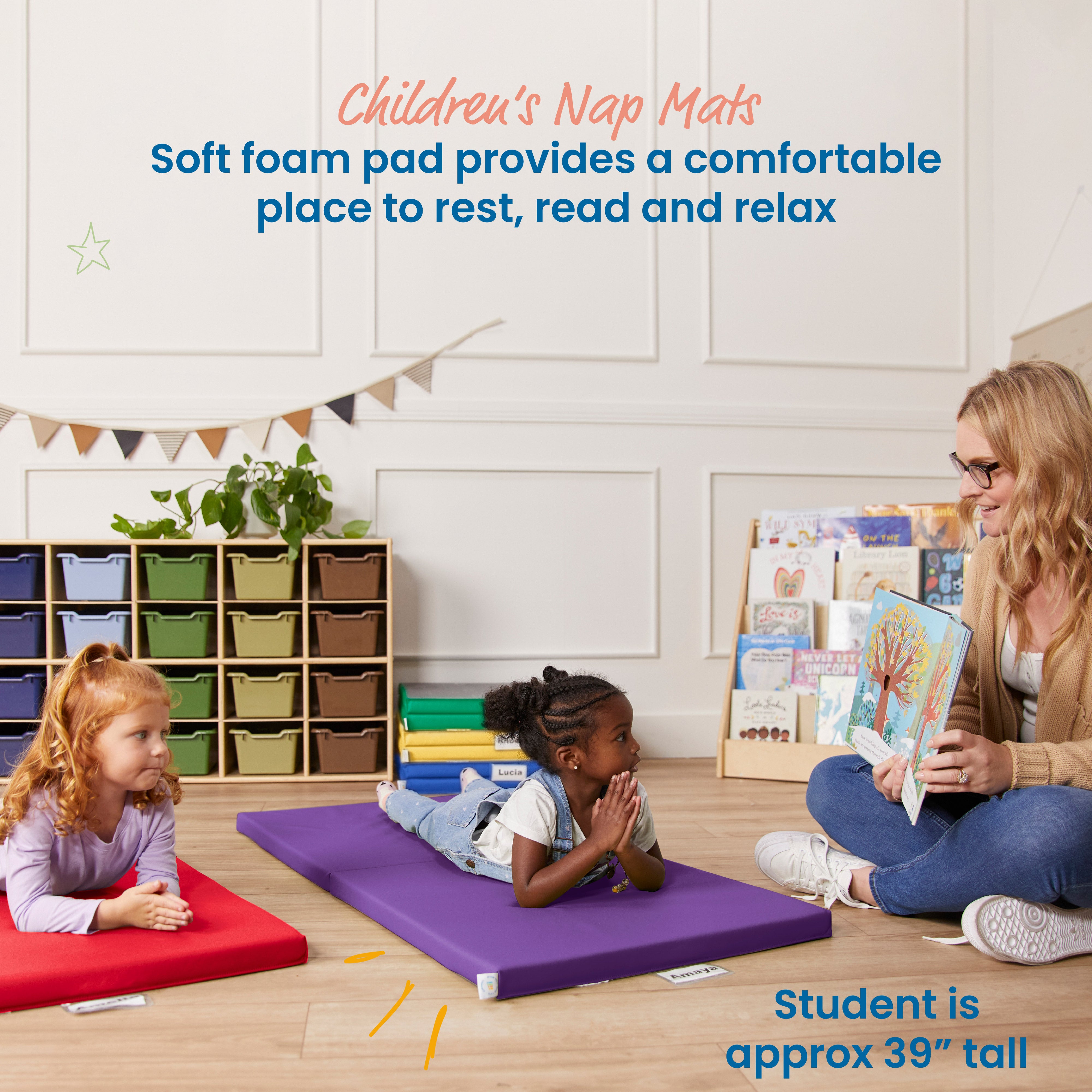 Folding Rainbow Rest Mats, 5-Piece