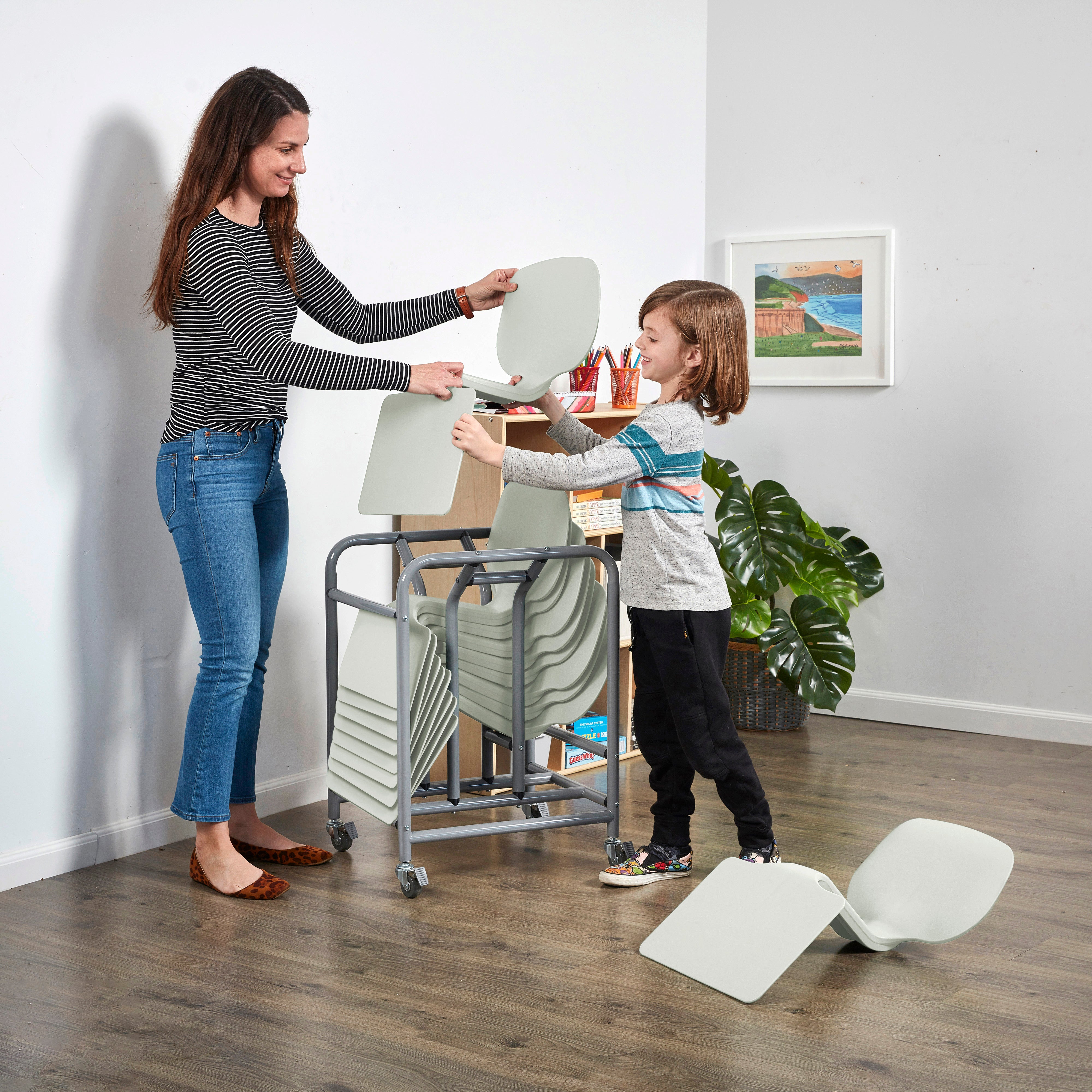 The Surf Portable Lap Desk with Mobile Storage Cart, 10-Pack