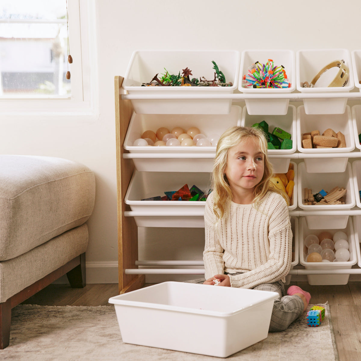4-Tier Organizer with 20 Removable Plastic Bins, 4x5