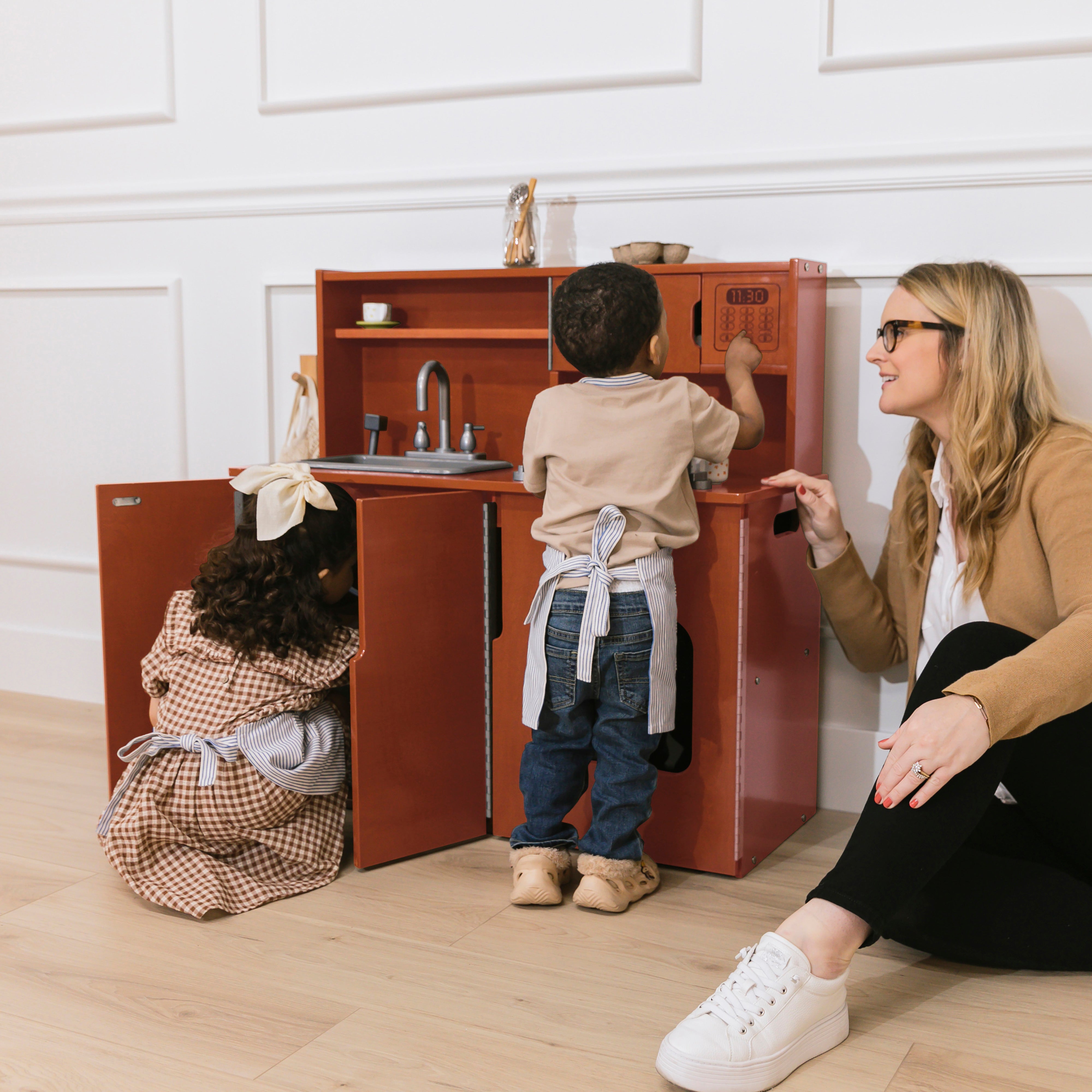 4-in-1 Kitchen, Sink, Stove, Oven, Microwave and Storage