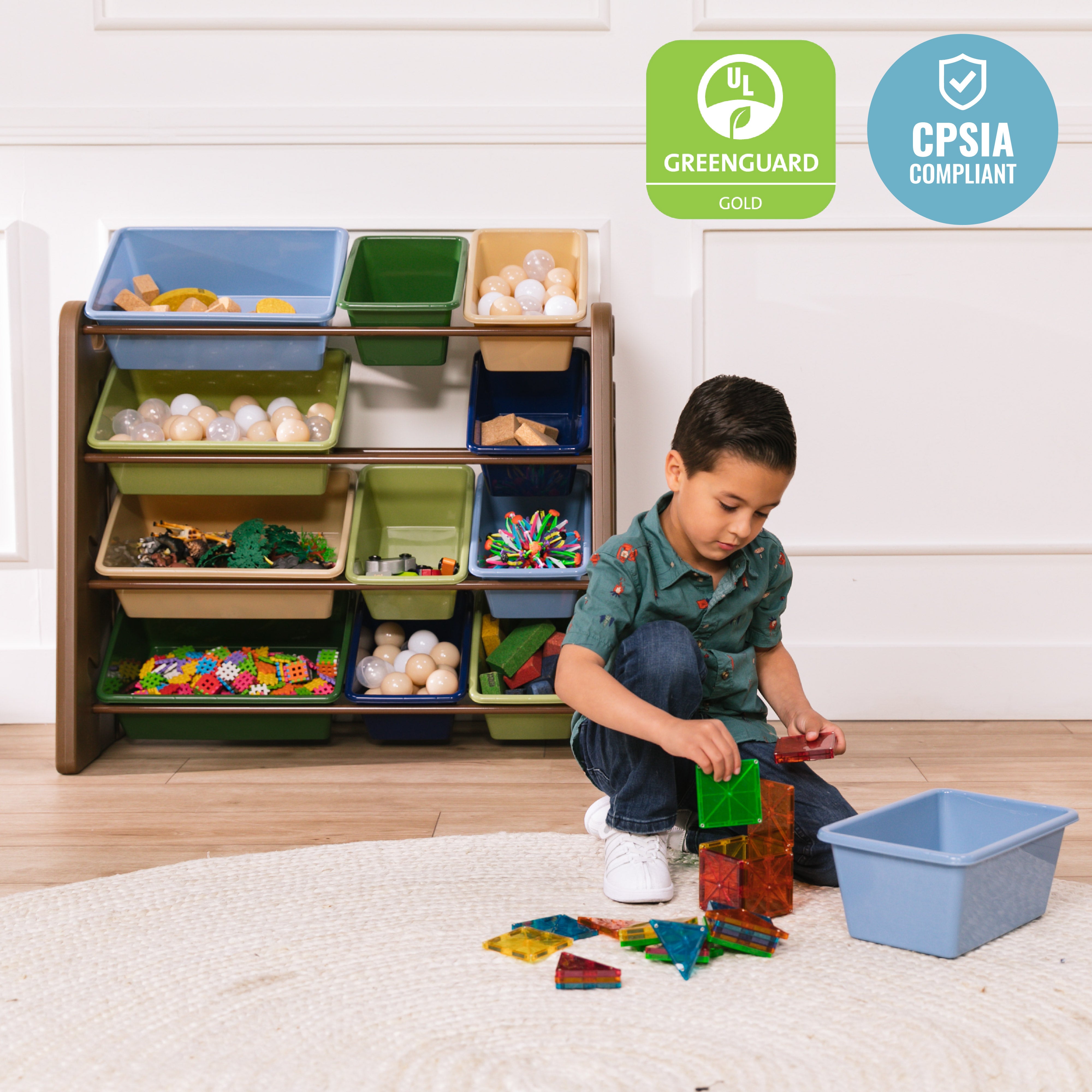 Tree Storage Organizer with 12 Bins