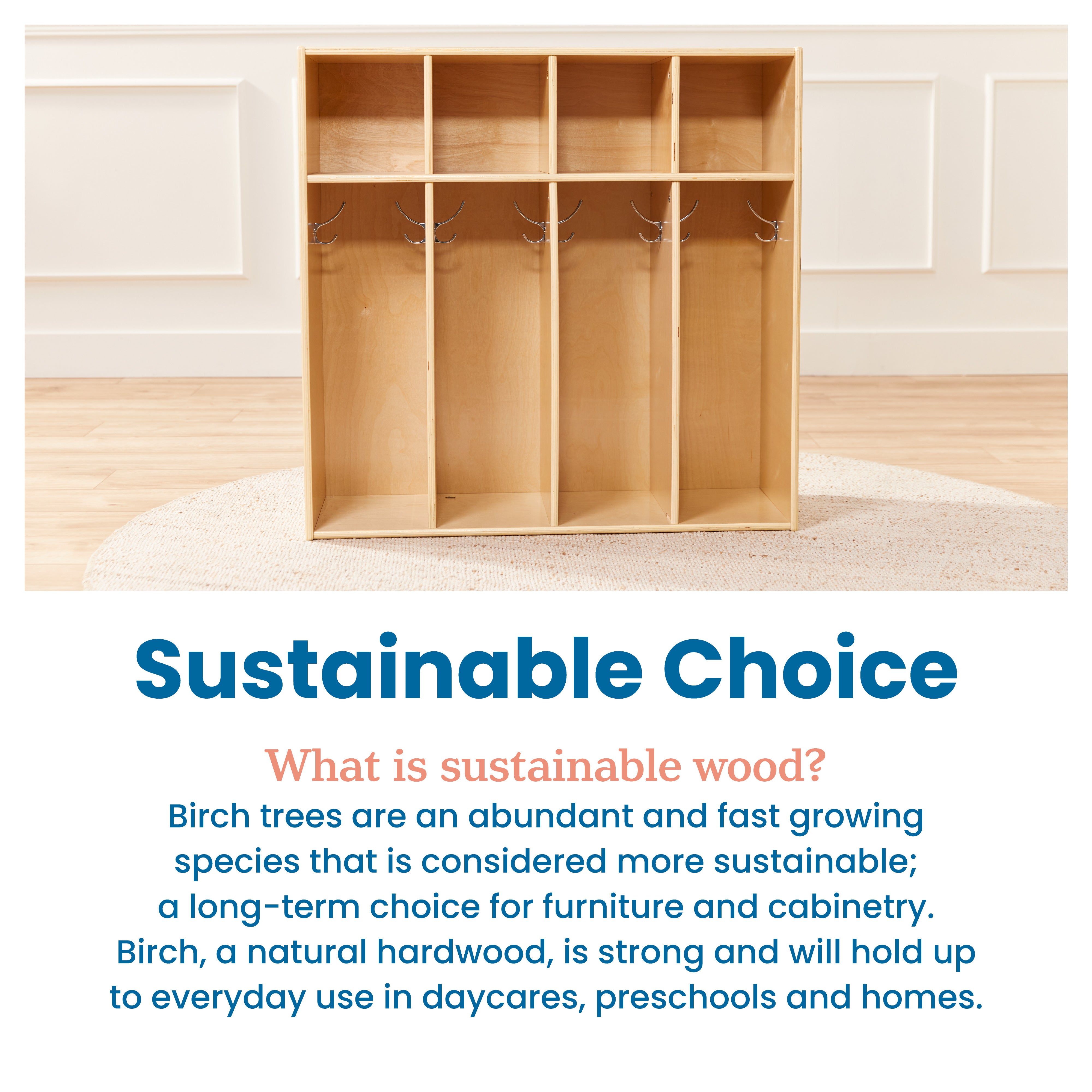 Streamline 4-Section Coat Locker, Toddler Size