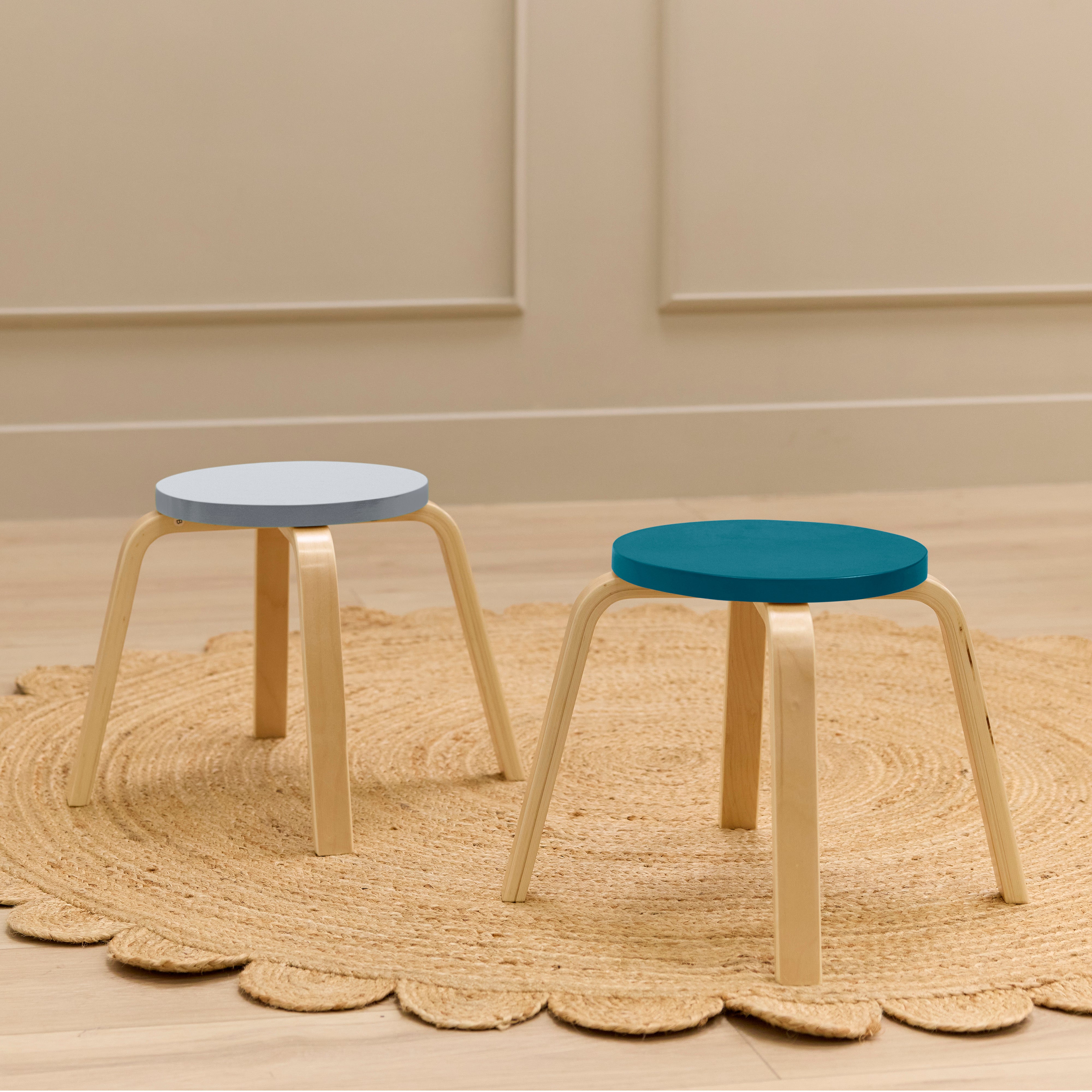 Bentwood Stackable Stool Seating Set, 6-Piece