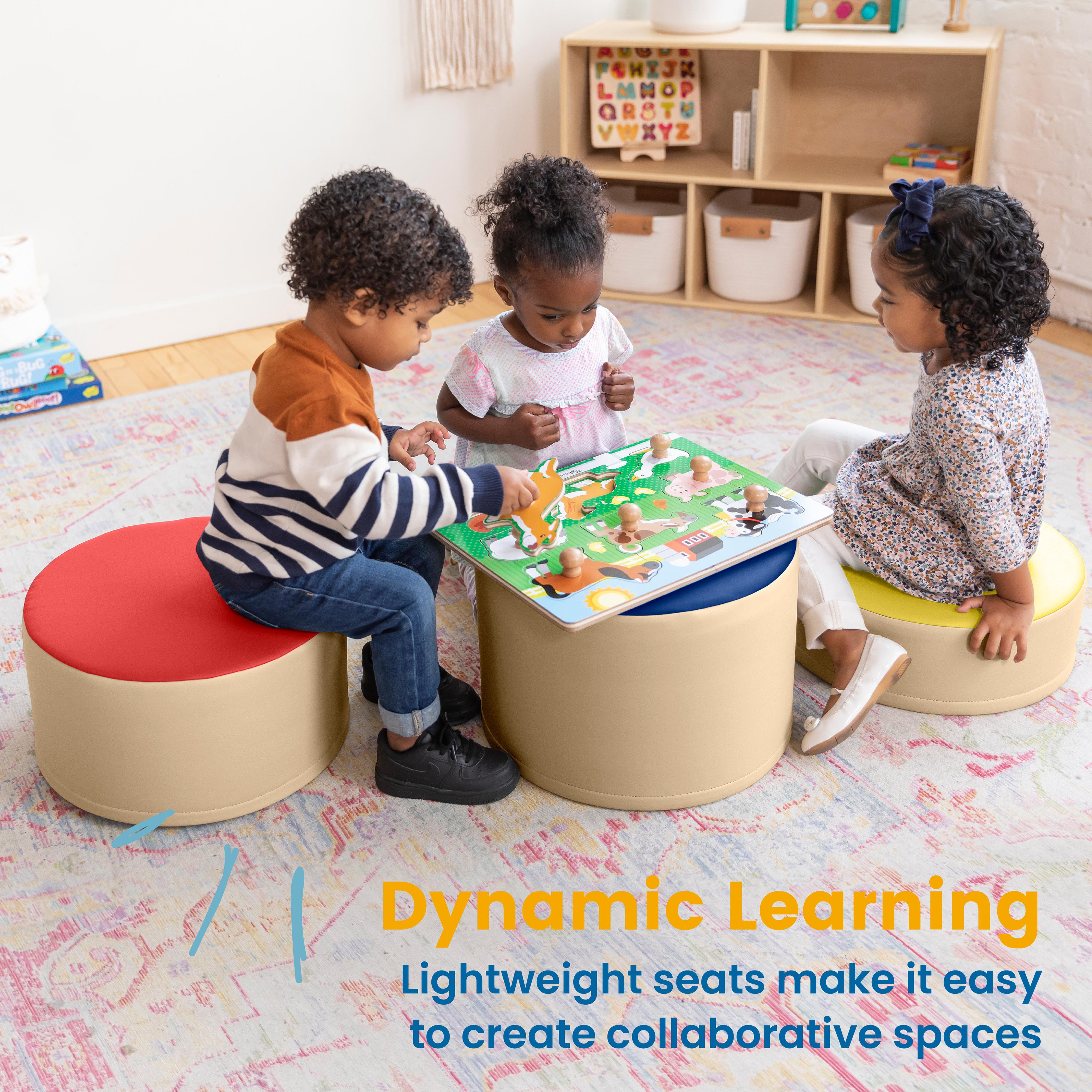 Colorful Stump Stool Set, 3-Piece